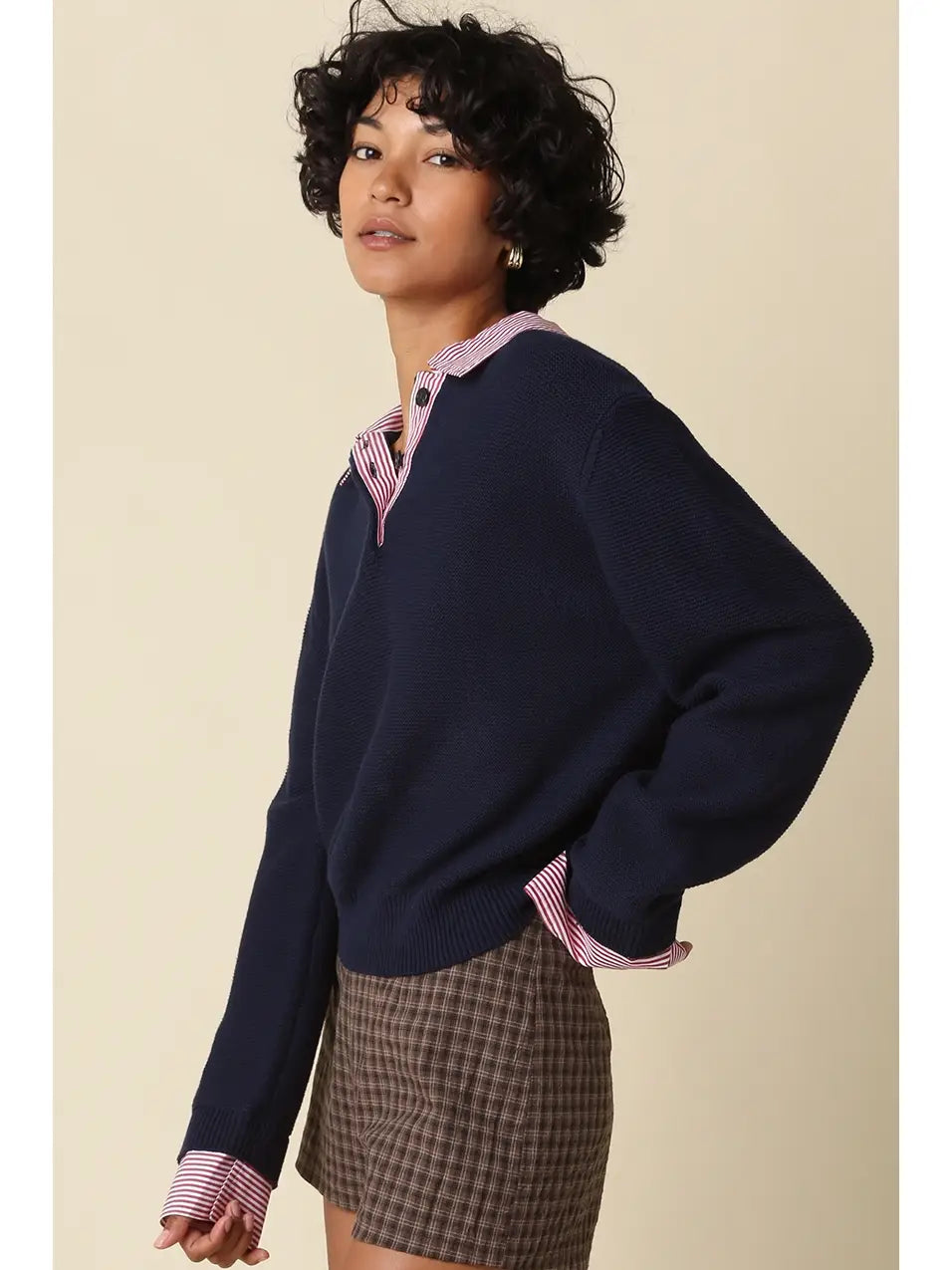 Sally Layered Collar Knit Top
