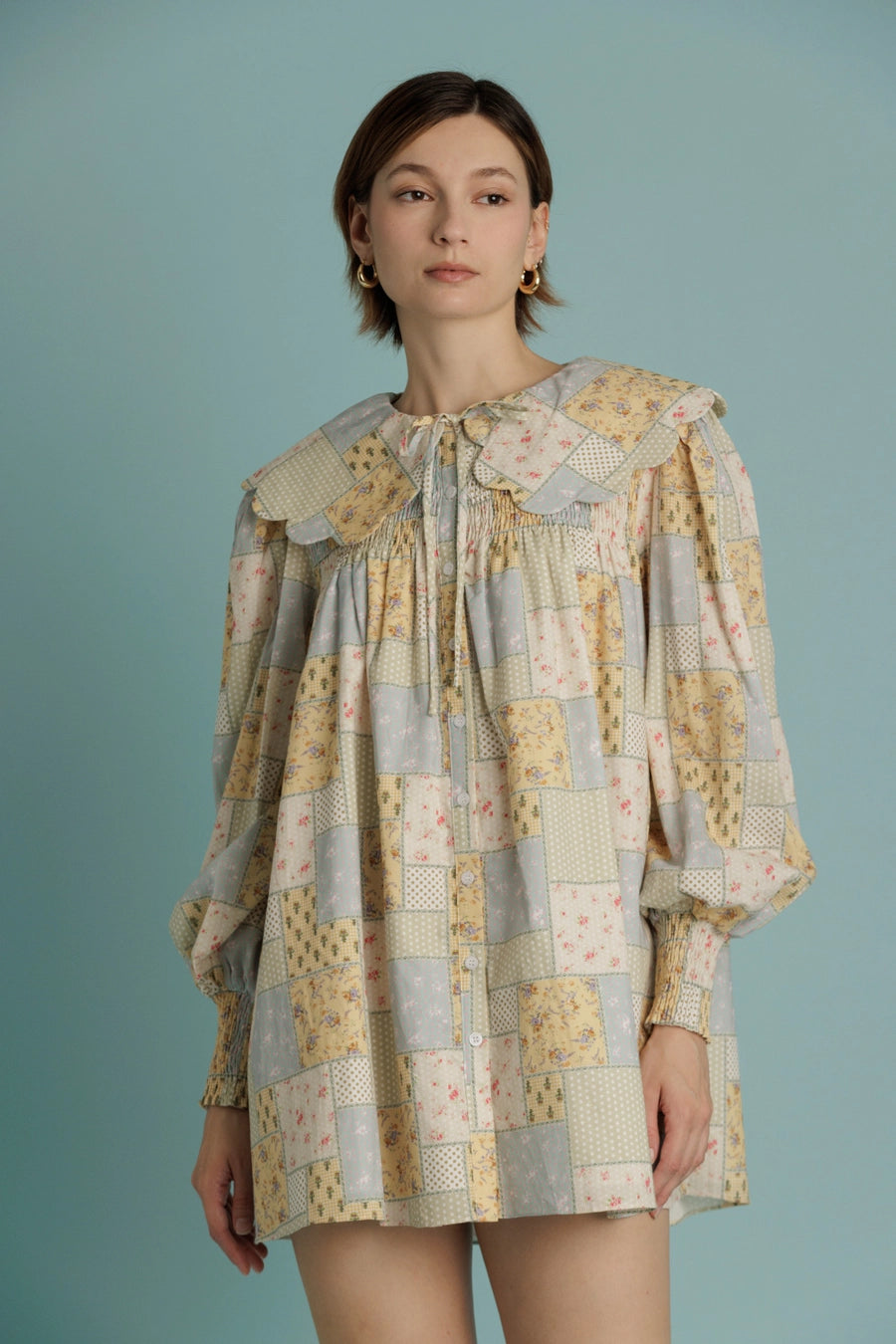 Alya Scallop Collar Mini Dress