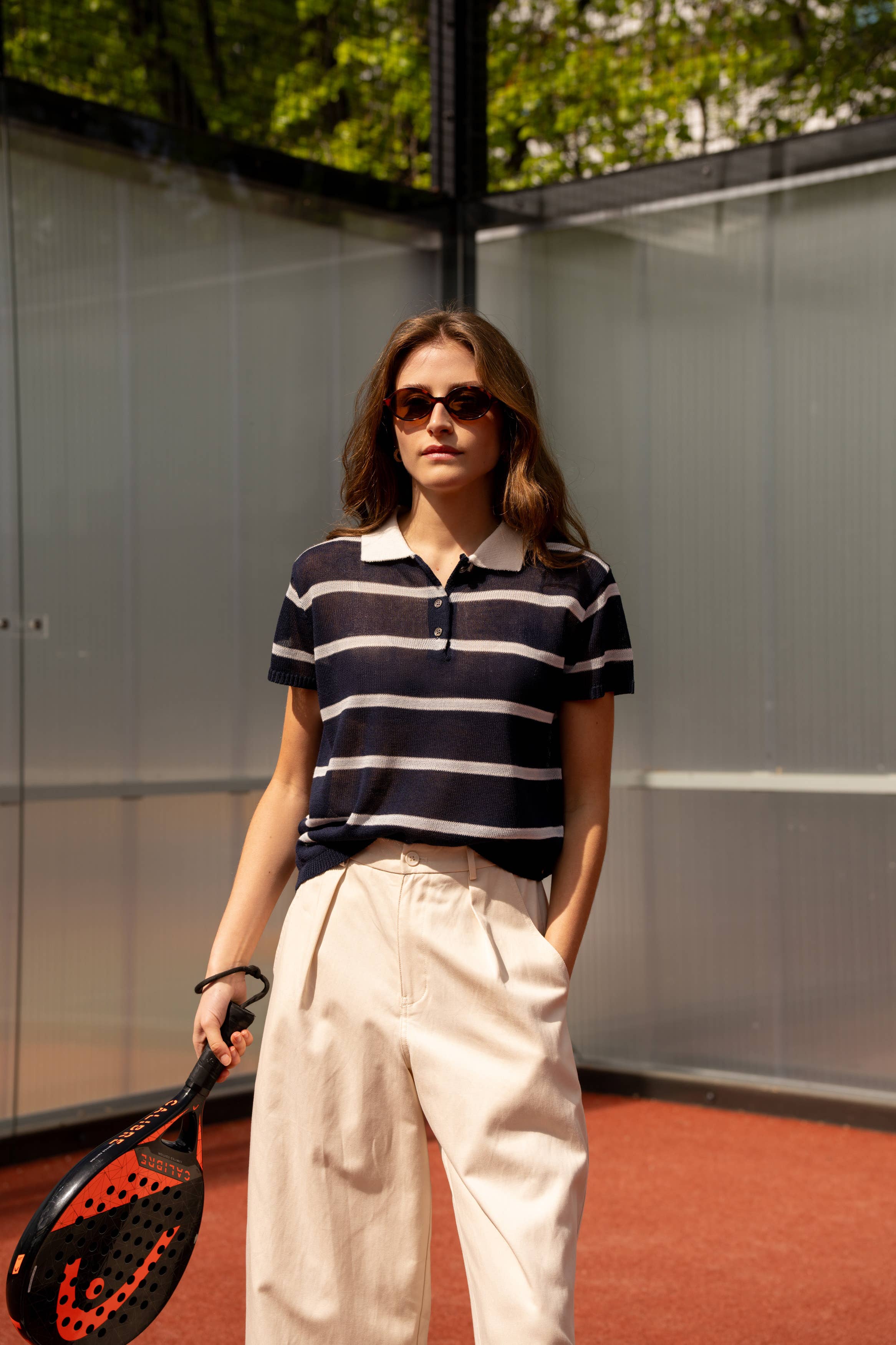 Suzanne Striped Knit Polo