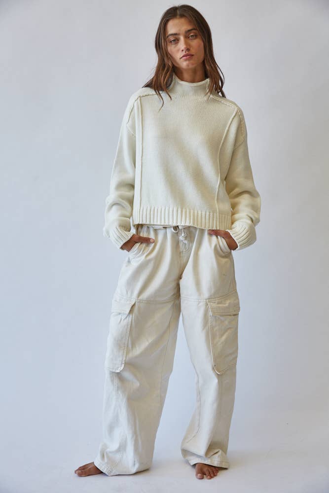 Rachel  Mock Neck Knit Sweater