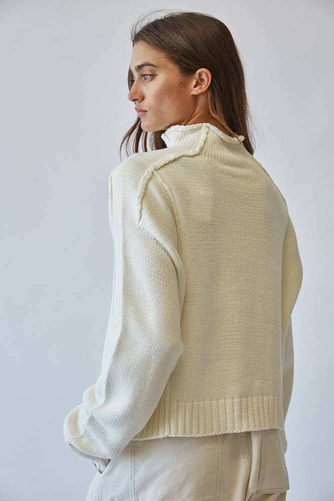 Rachel  Mock Neck Knit Sweater