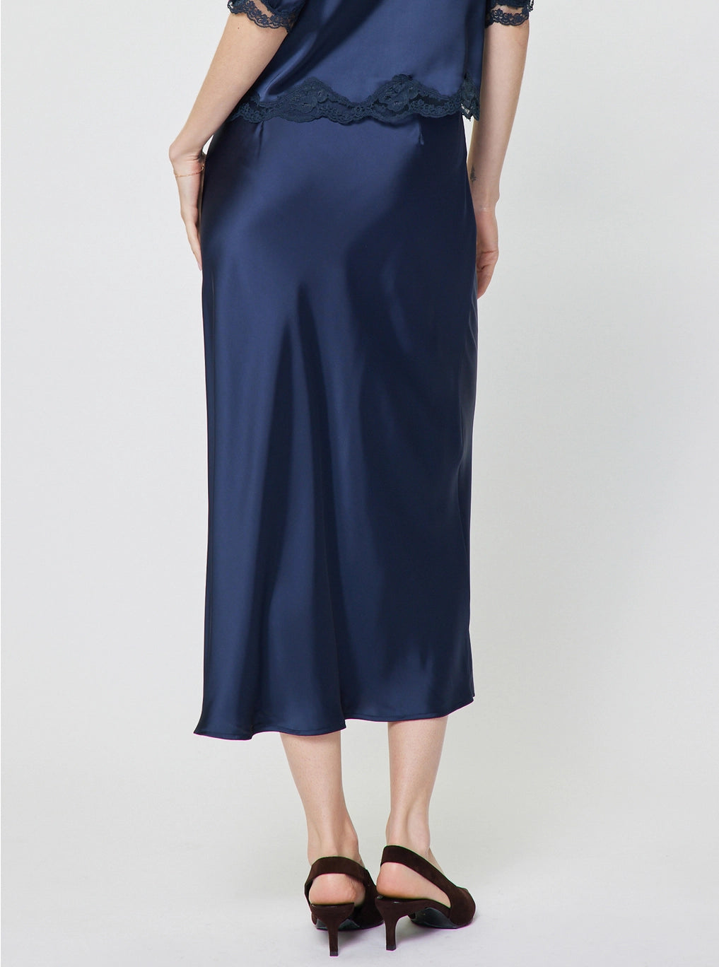 Nicki Satin Midi Skirt