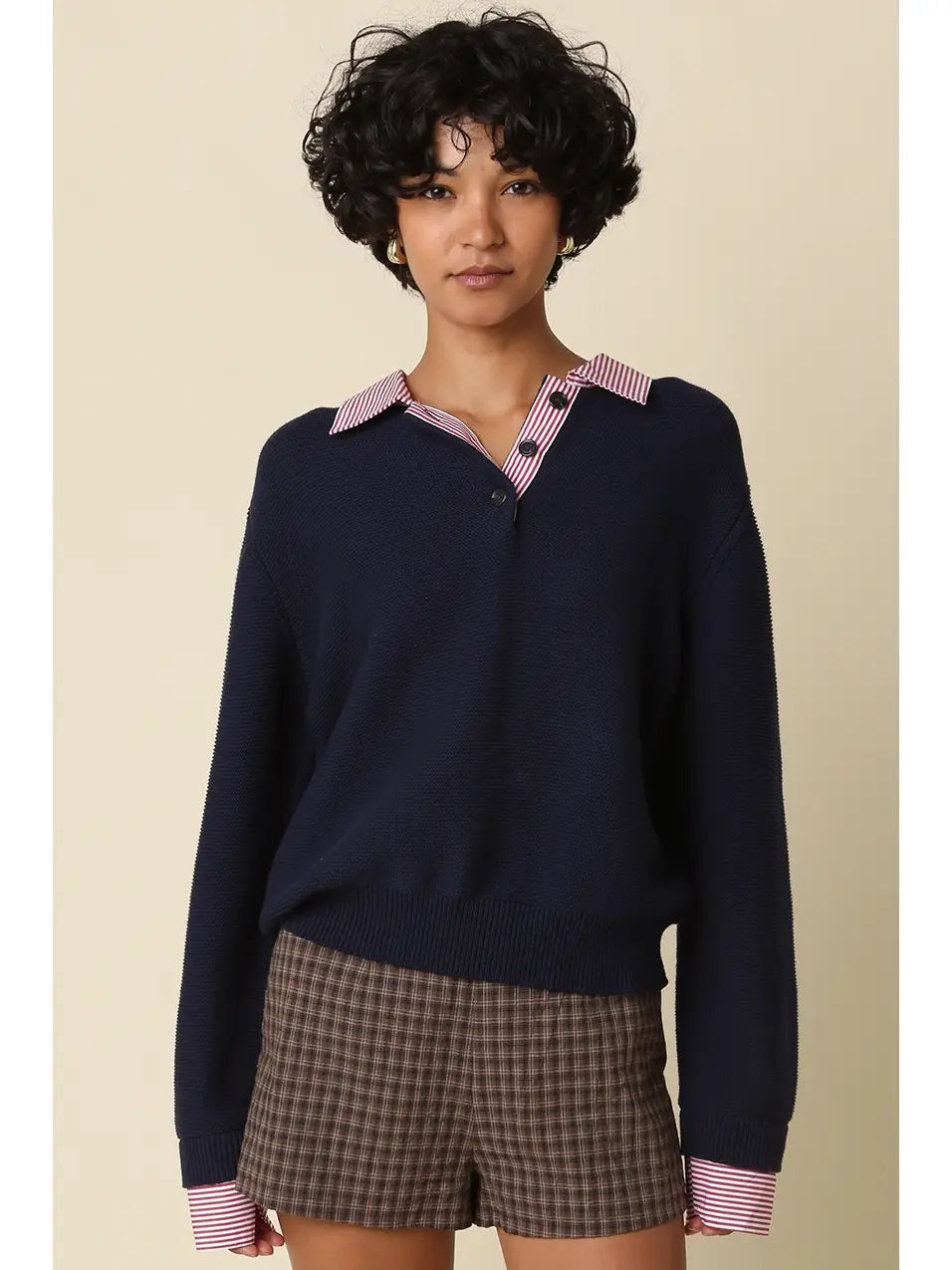 Sally Layered Collar Knit Top