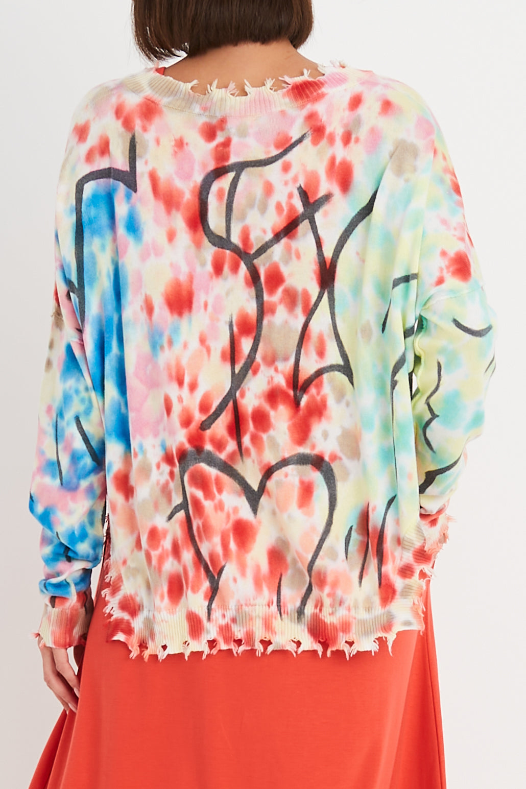 Pima Cotton Graffiti Crewneck Sweater