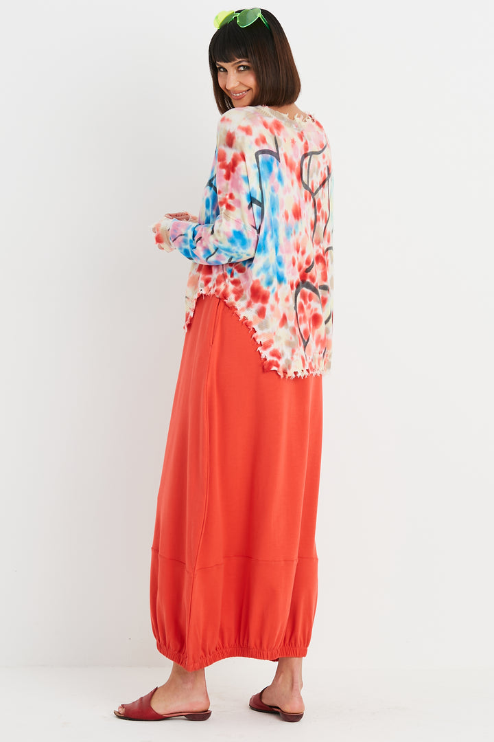 Pima Cotton Graffiti Crewneck Sweater