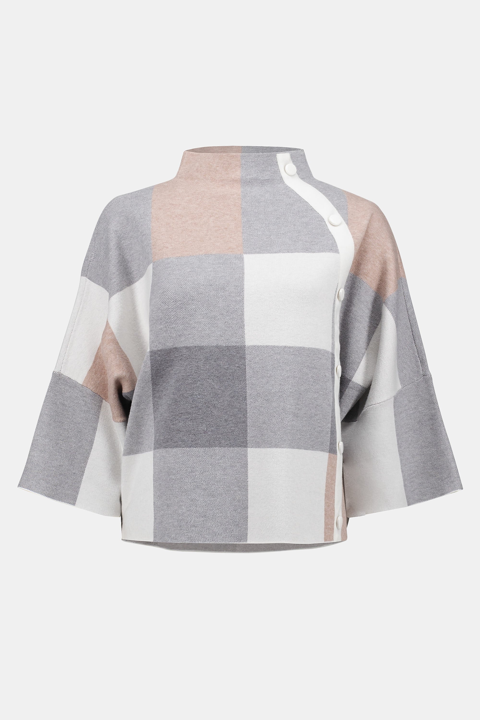 Plaid Jacquard Sweater Knit Top