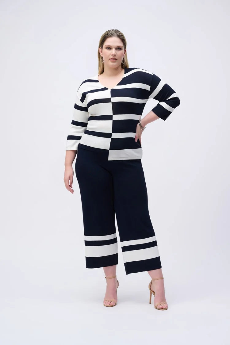 Placement Stripe Sweater Knit Culotte