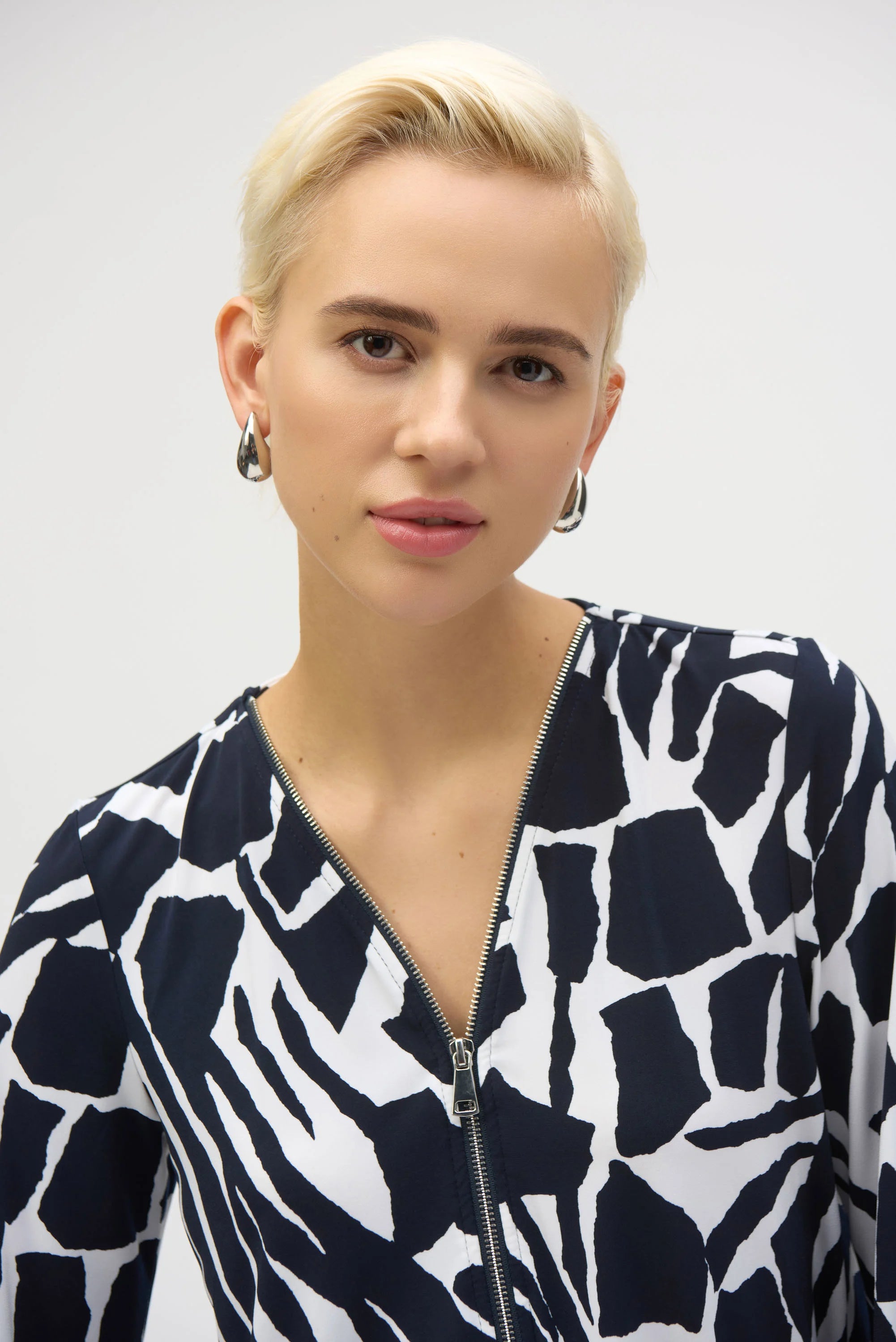 Silky Knit Tropical Fit and Flare Tunic