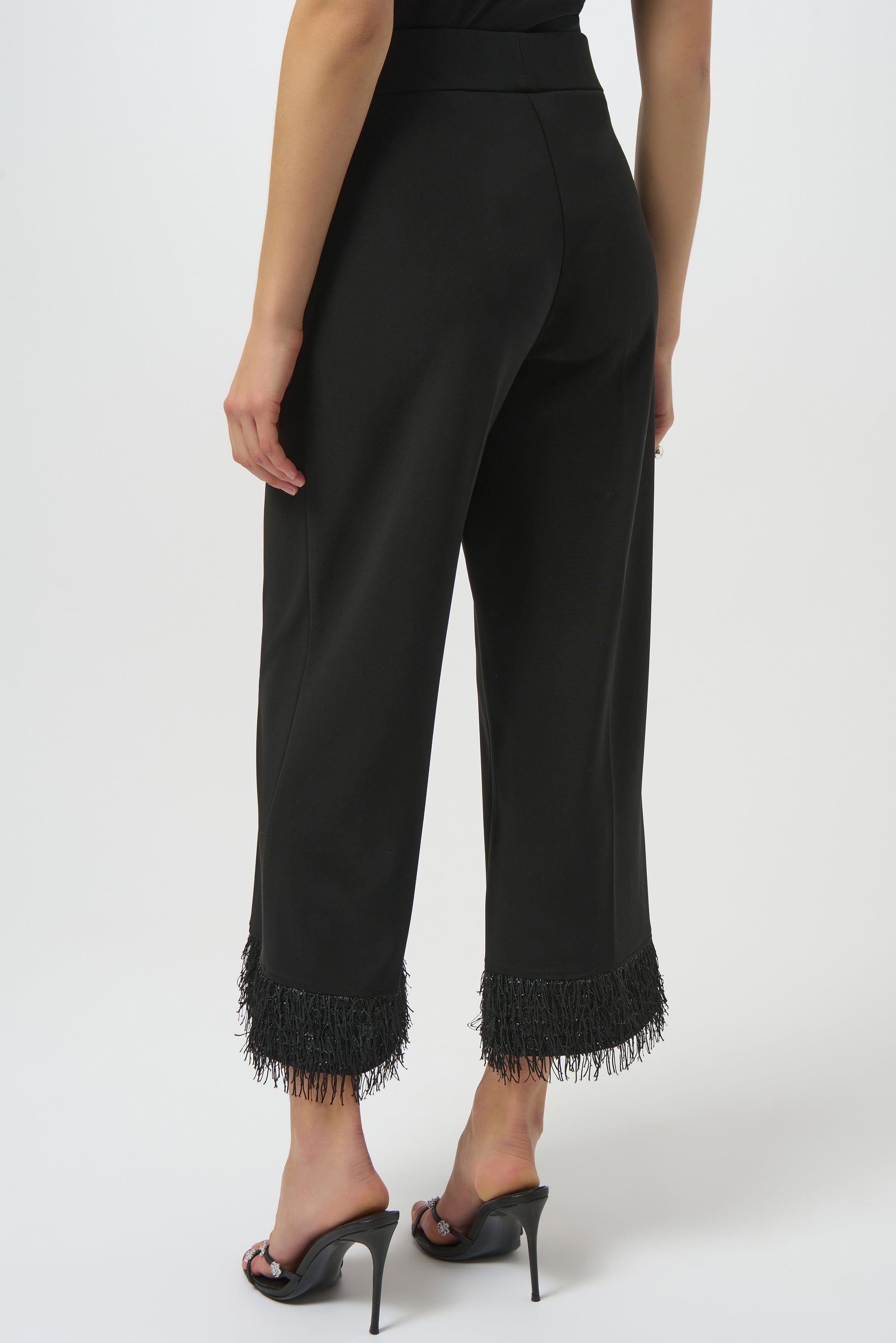 Silky Knit Culotte with Novelty Fringe Hem