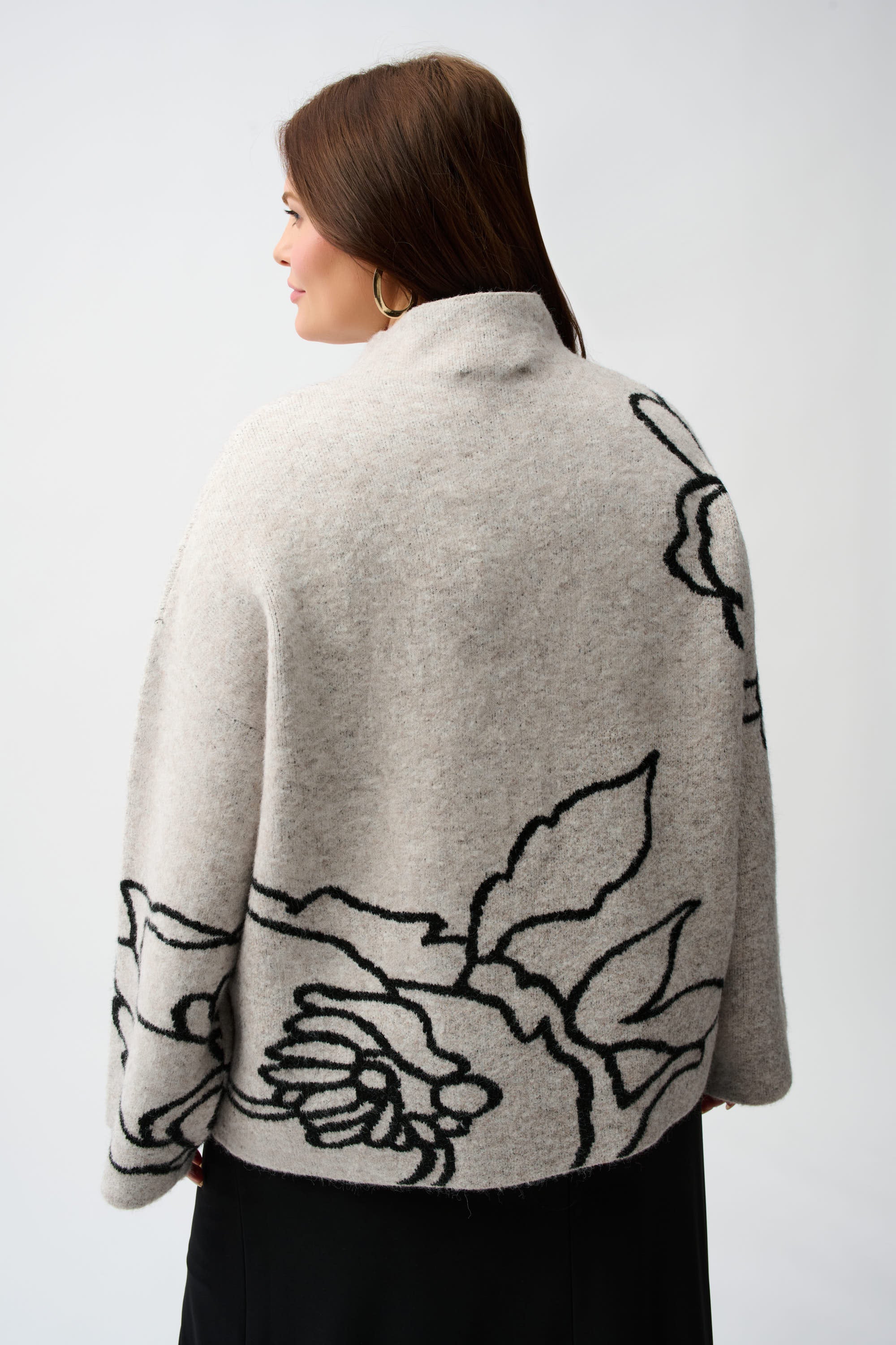 Sweater Knit Floral Print Pullover