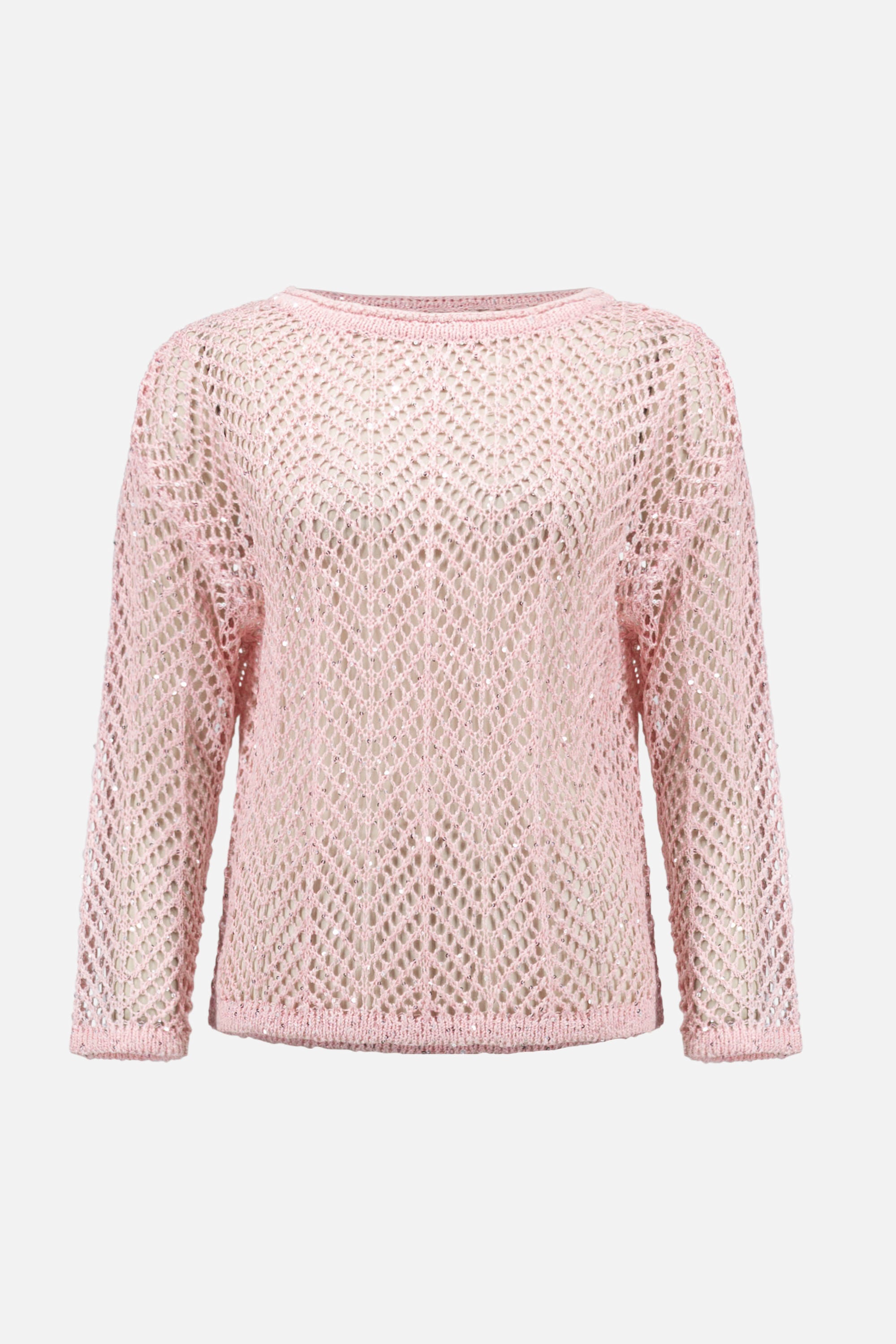 Sequins Yarn Chevron Print Sweater