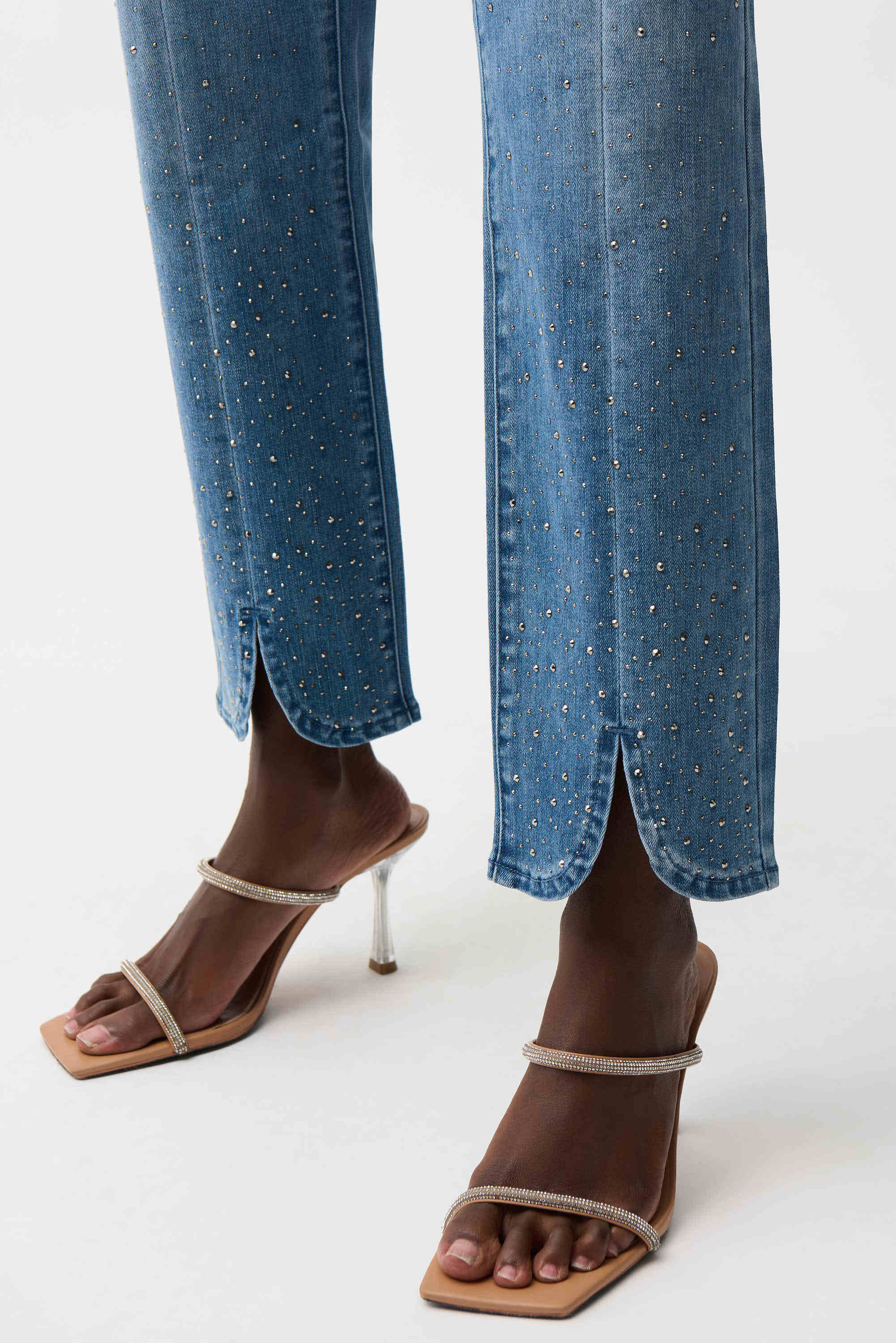 Slim Leg Jeans With Rhinestone Detail
