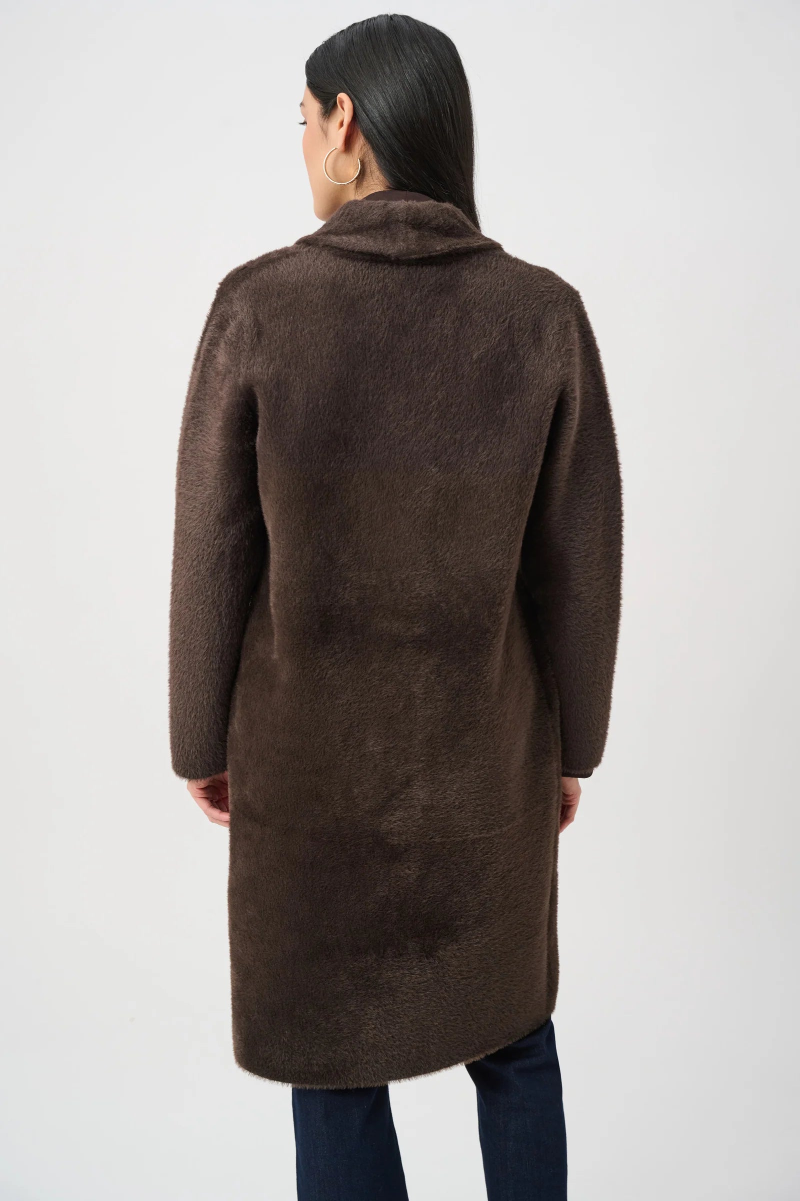Detachable Faux-Fur Shawl Collar Coat
