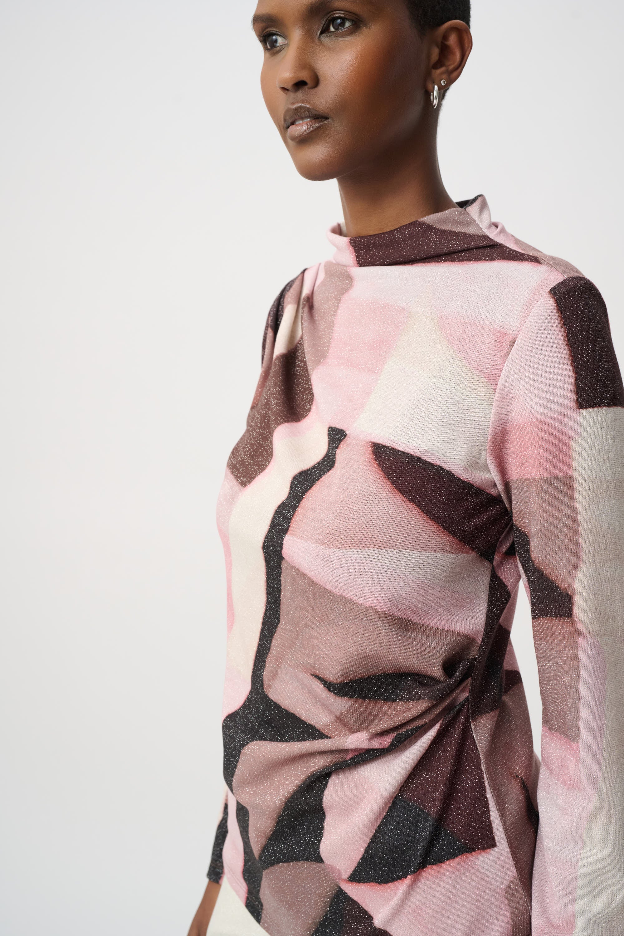 Geometric Print Lurex Sweater
