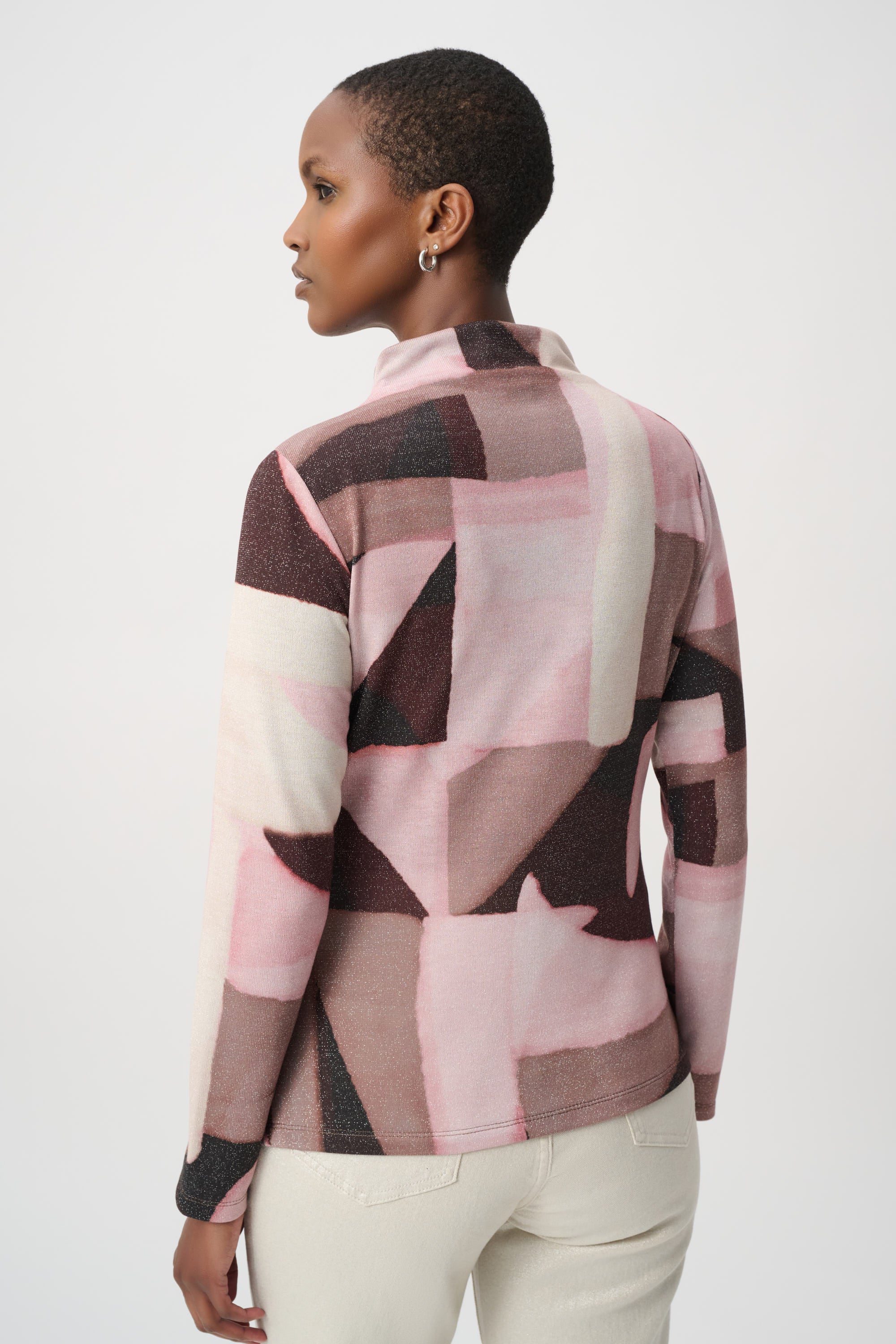 Geometric Print Lurex Sweater