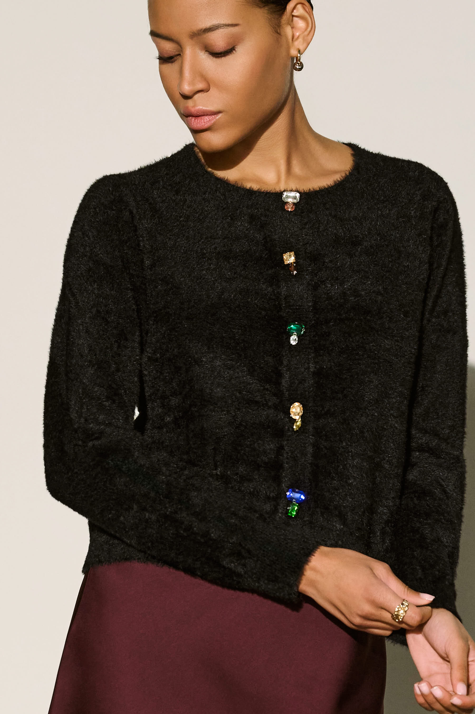 Bejeweled Crewneck Cardigan