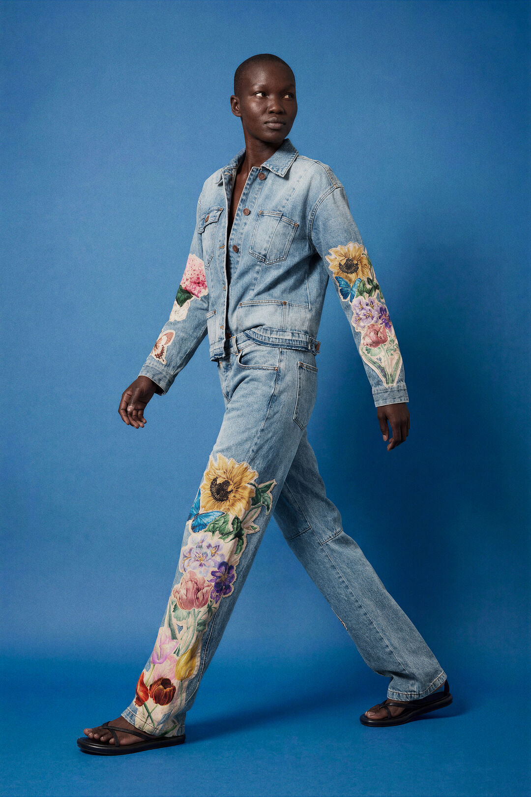 Floral Printed Jeans