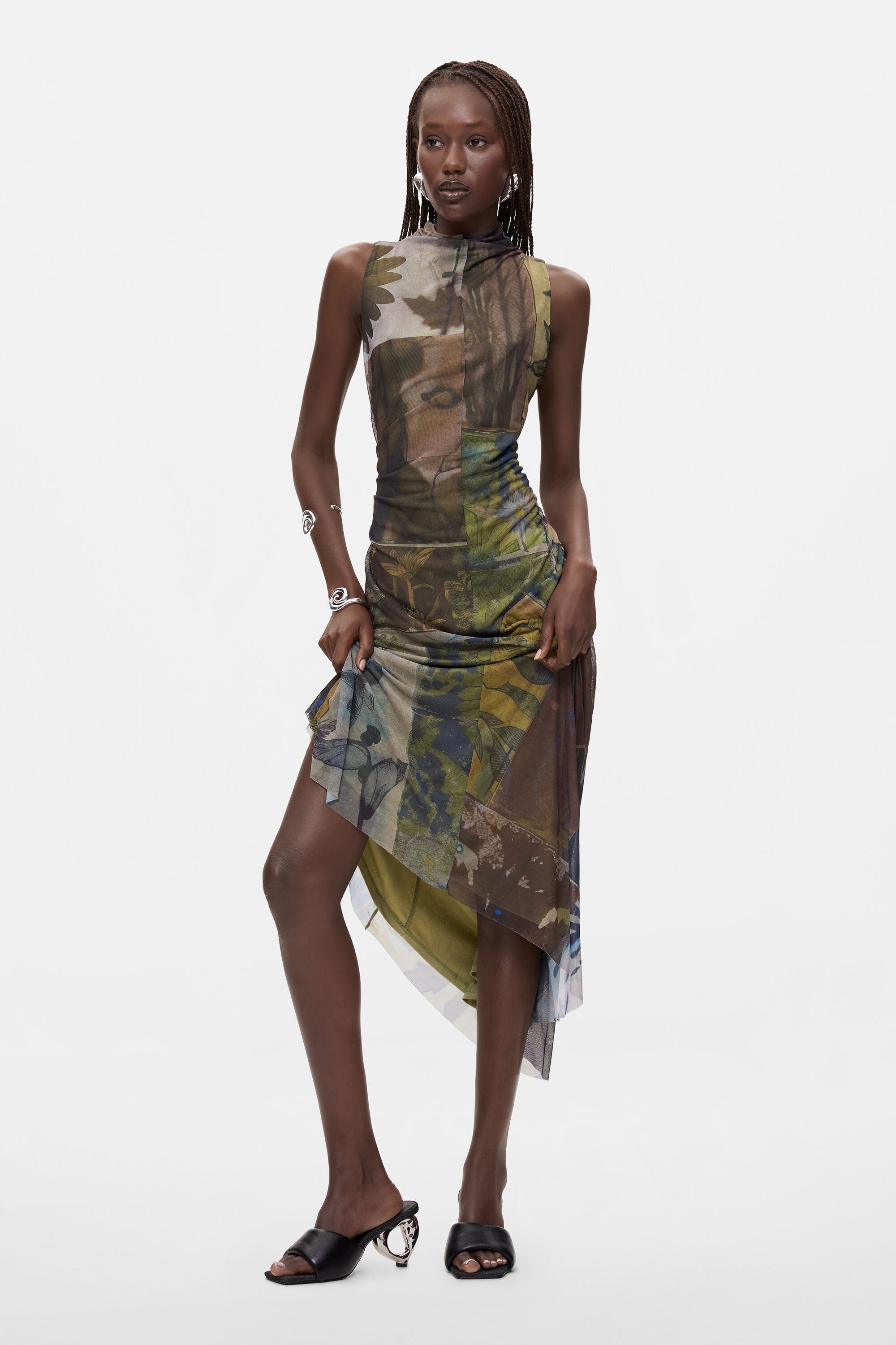 Asymmetric sleeveless dress