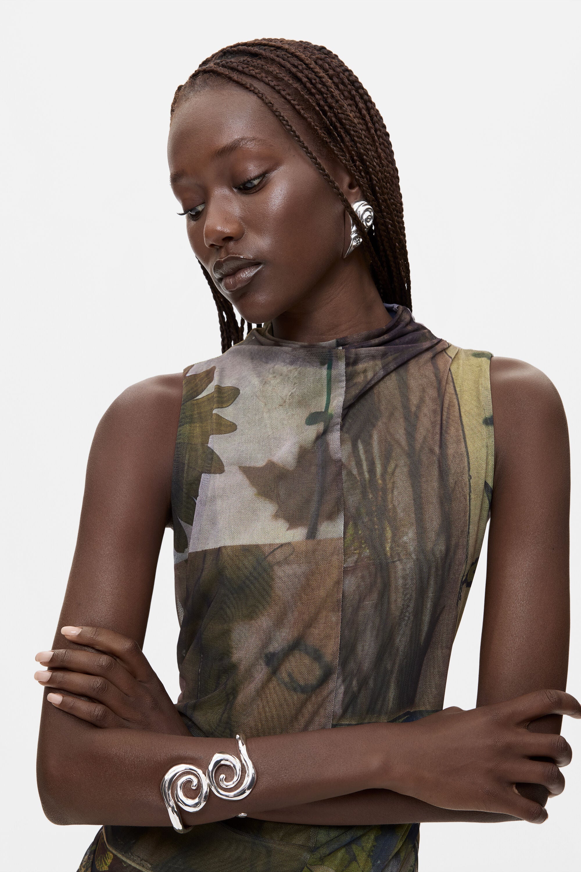 Asymmetric sleeveless dress