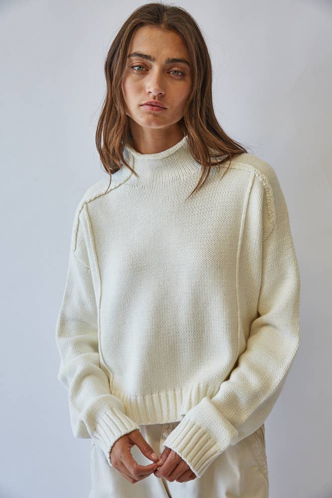 Rachel  Mock Neck Knit Sweater