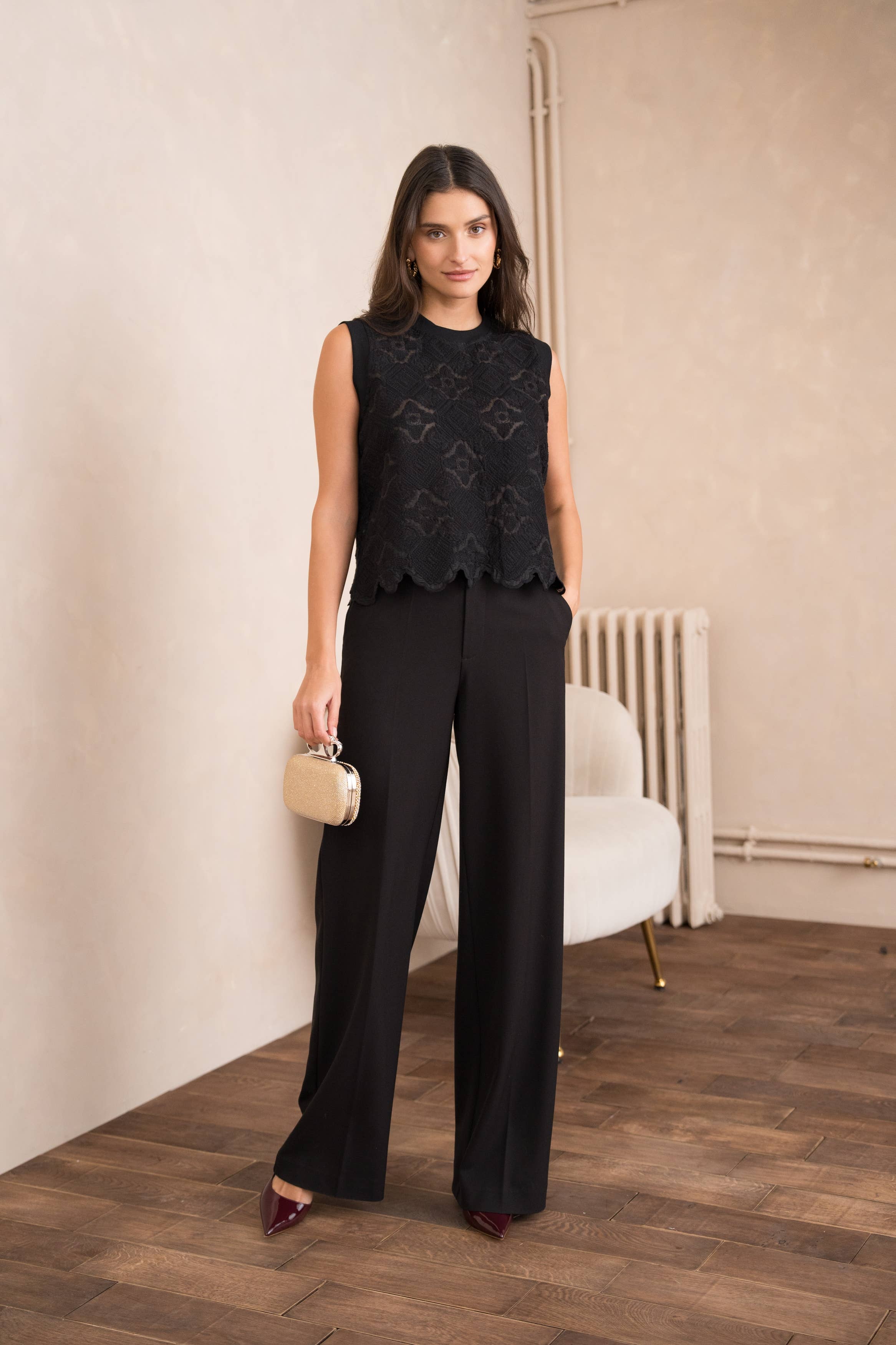 Embroidered Lace Top