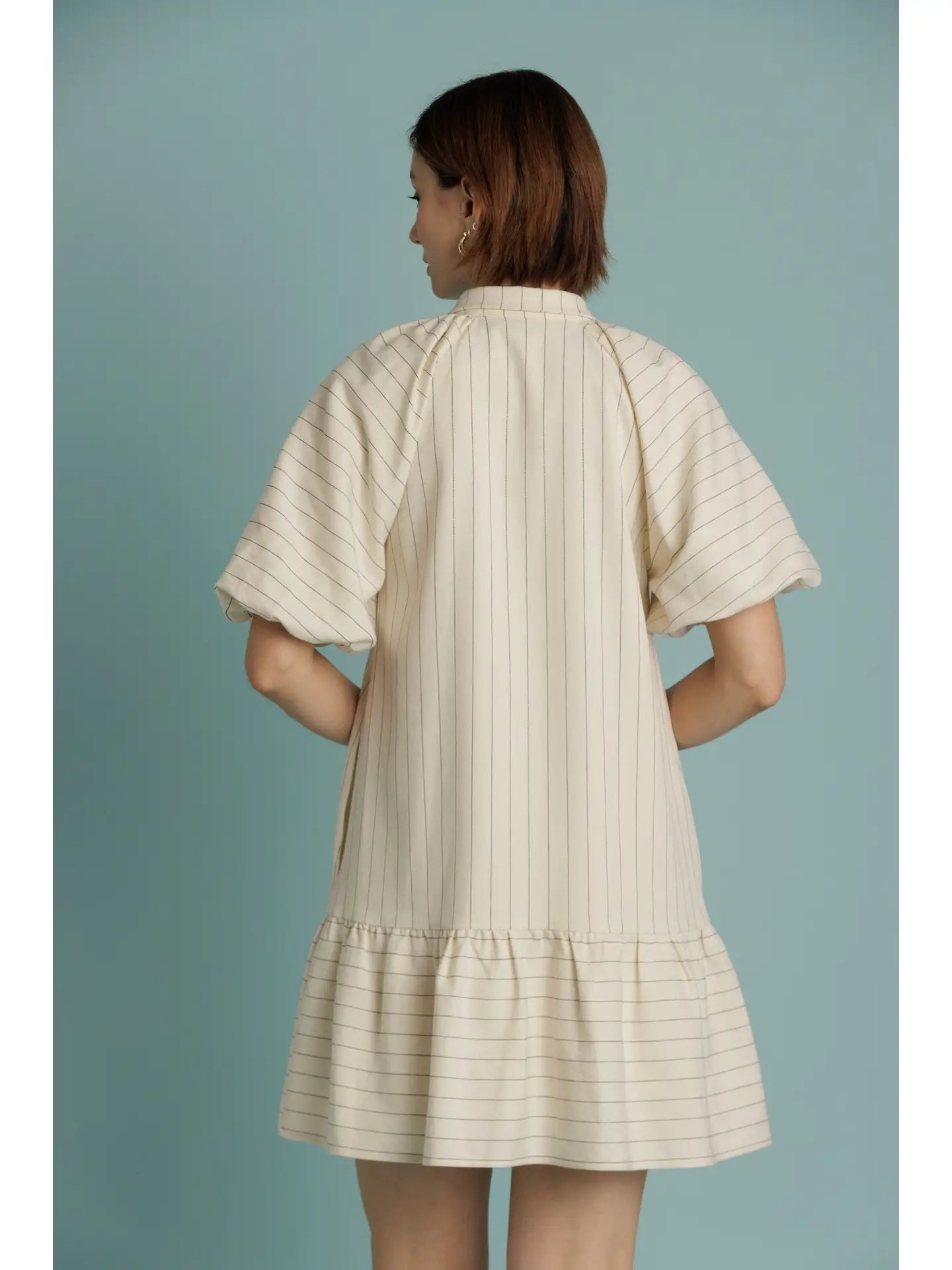 Bany Striped Drop Waist Mini Dress