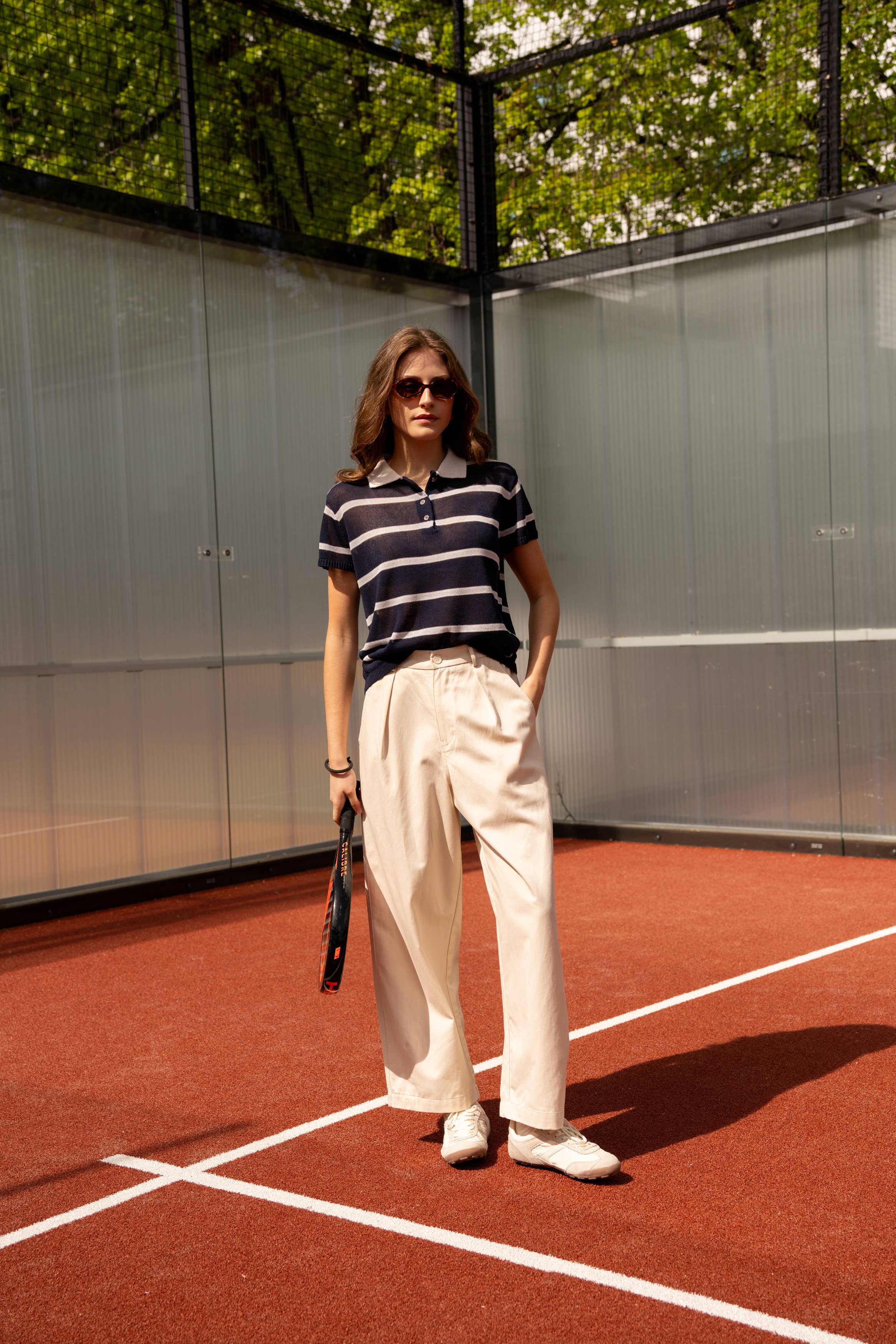 Suzanne Striped Knit Polo