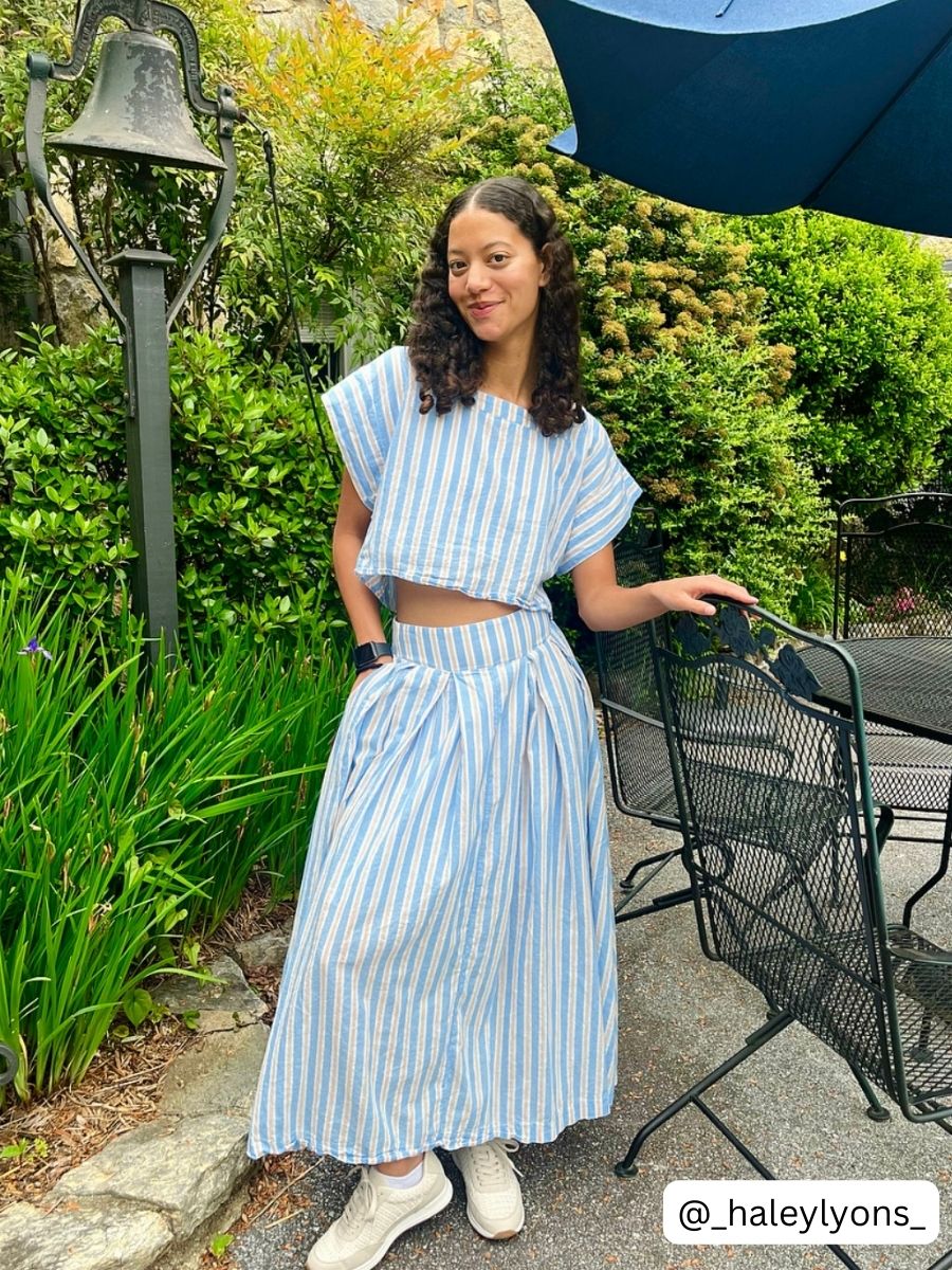 Creamy Striped Skirt