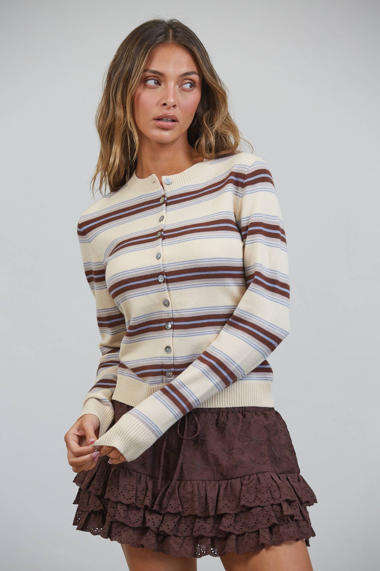 Talia Soft Striped Cardigan