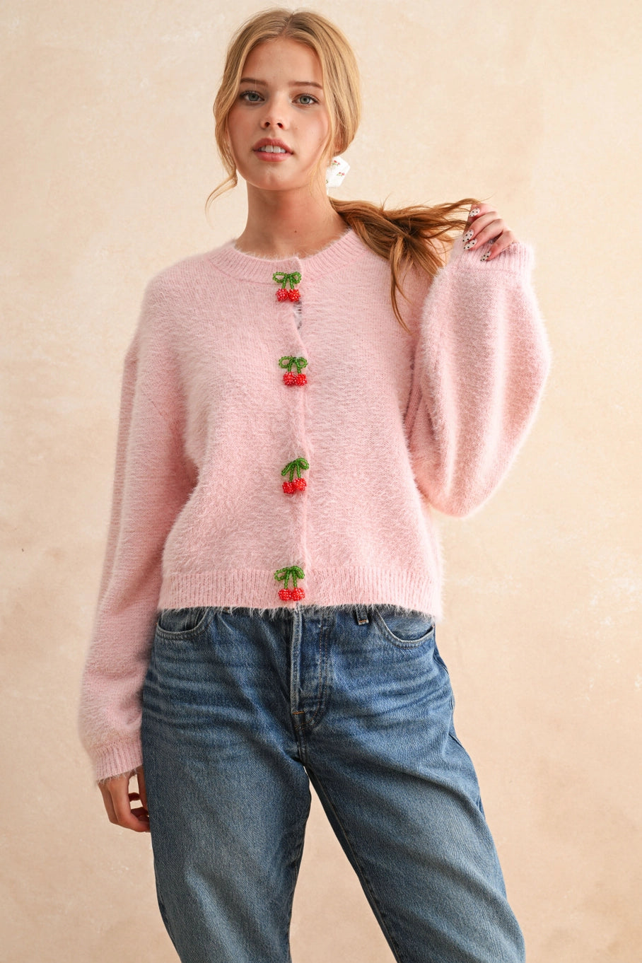 Cherry Button Cardigan