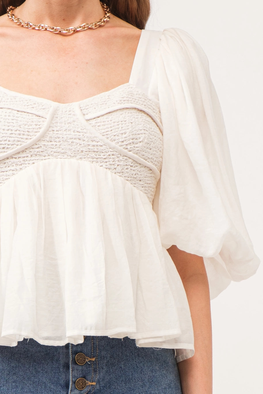 Lilynn Smocked Puffed Blouse