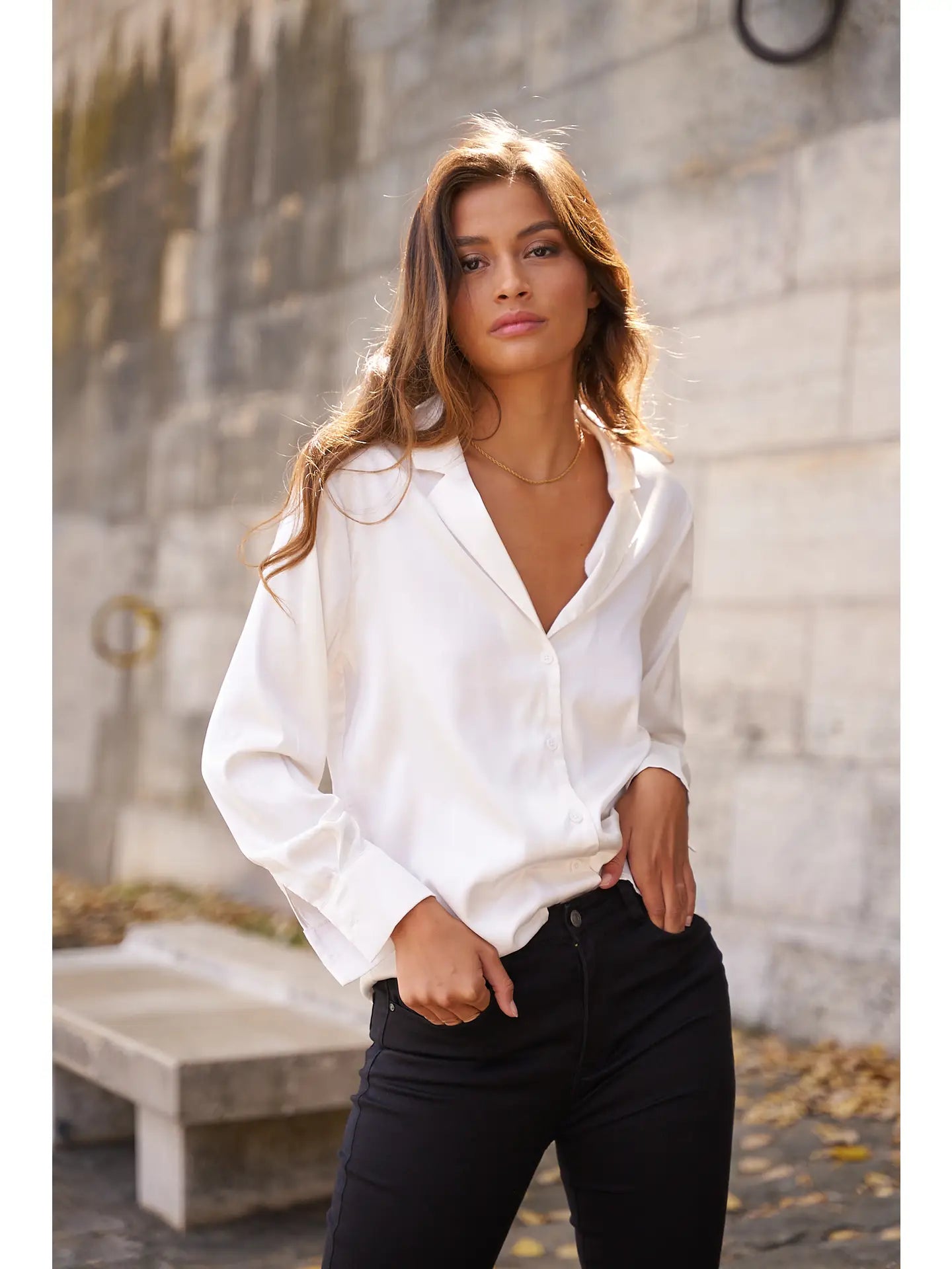 Paris Shirt with Pajama Collar Shirt