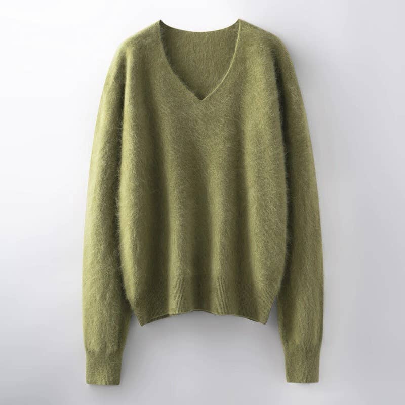 Cozy Brushed V-neck Sweater