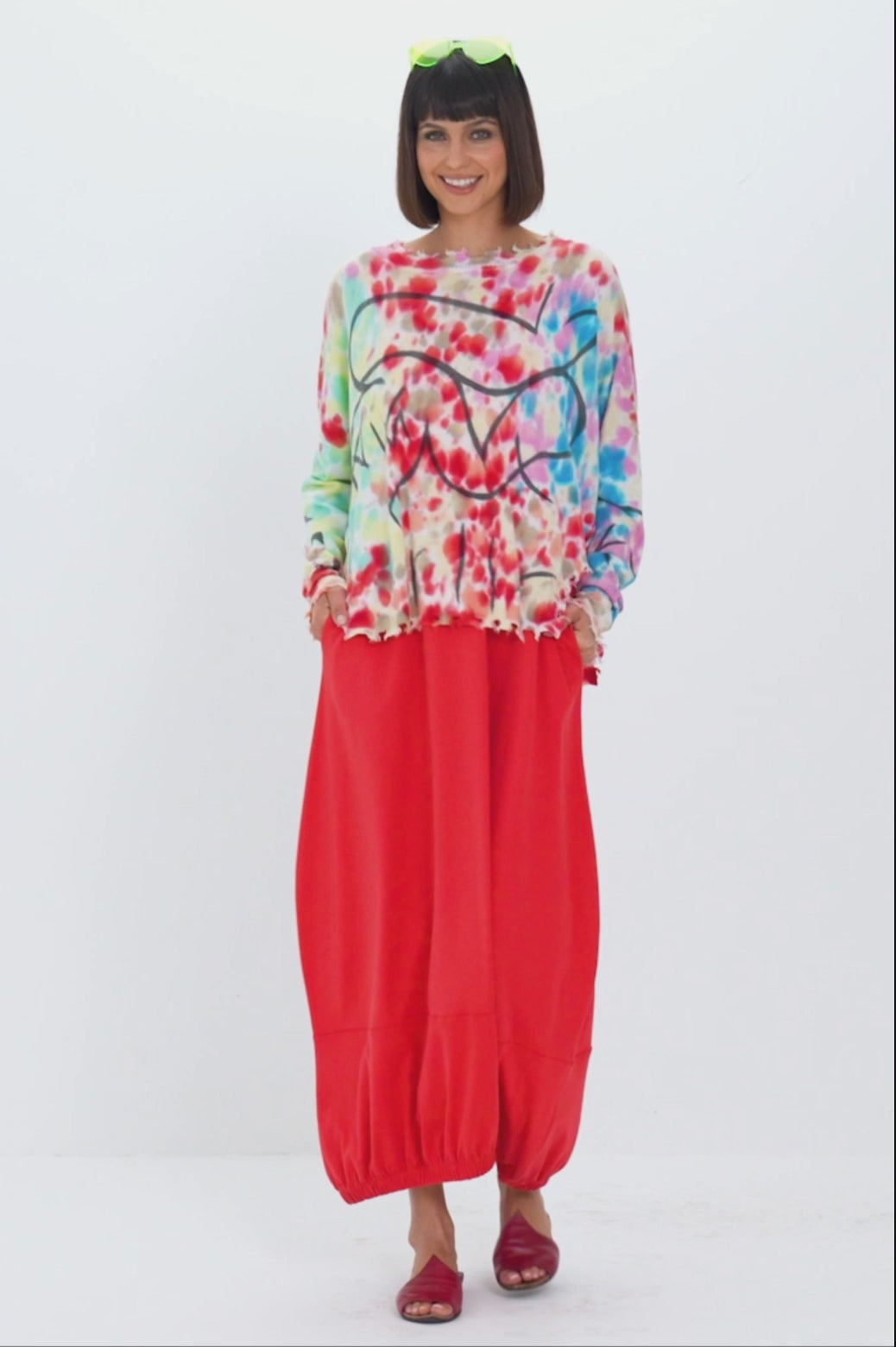 Pima Cotton Graffiti Crewneck Sweater