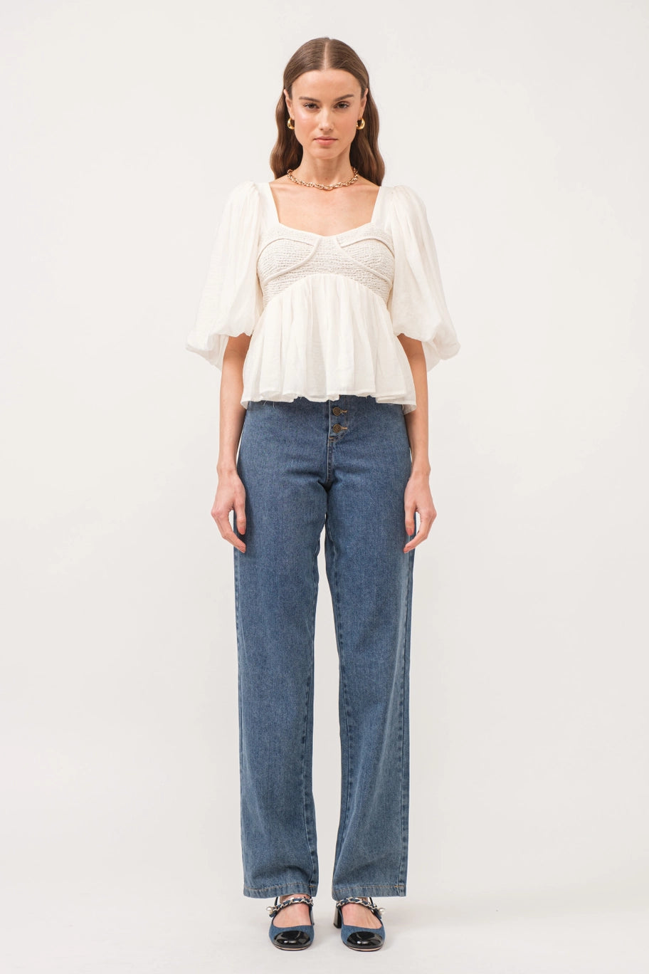 Lilynn Smocked Puffed Blouse