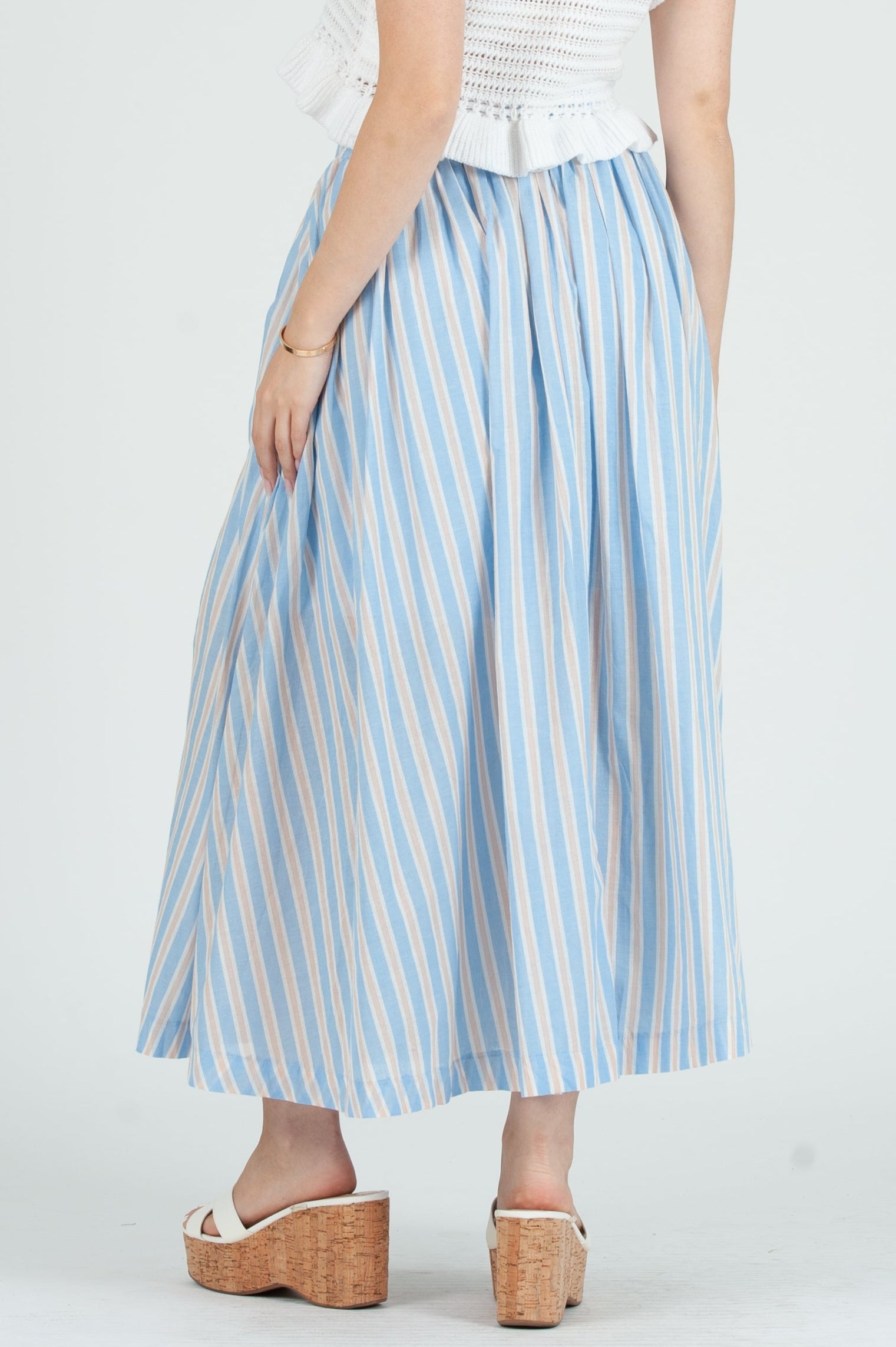 Creamy Striped Skirt