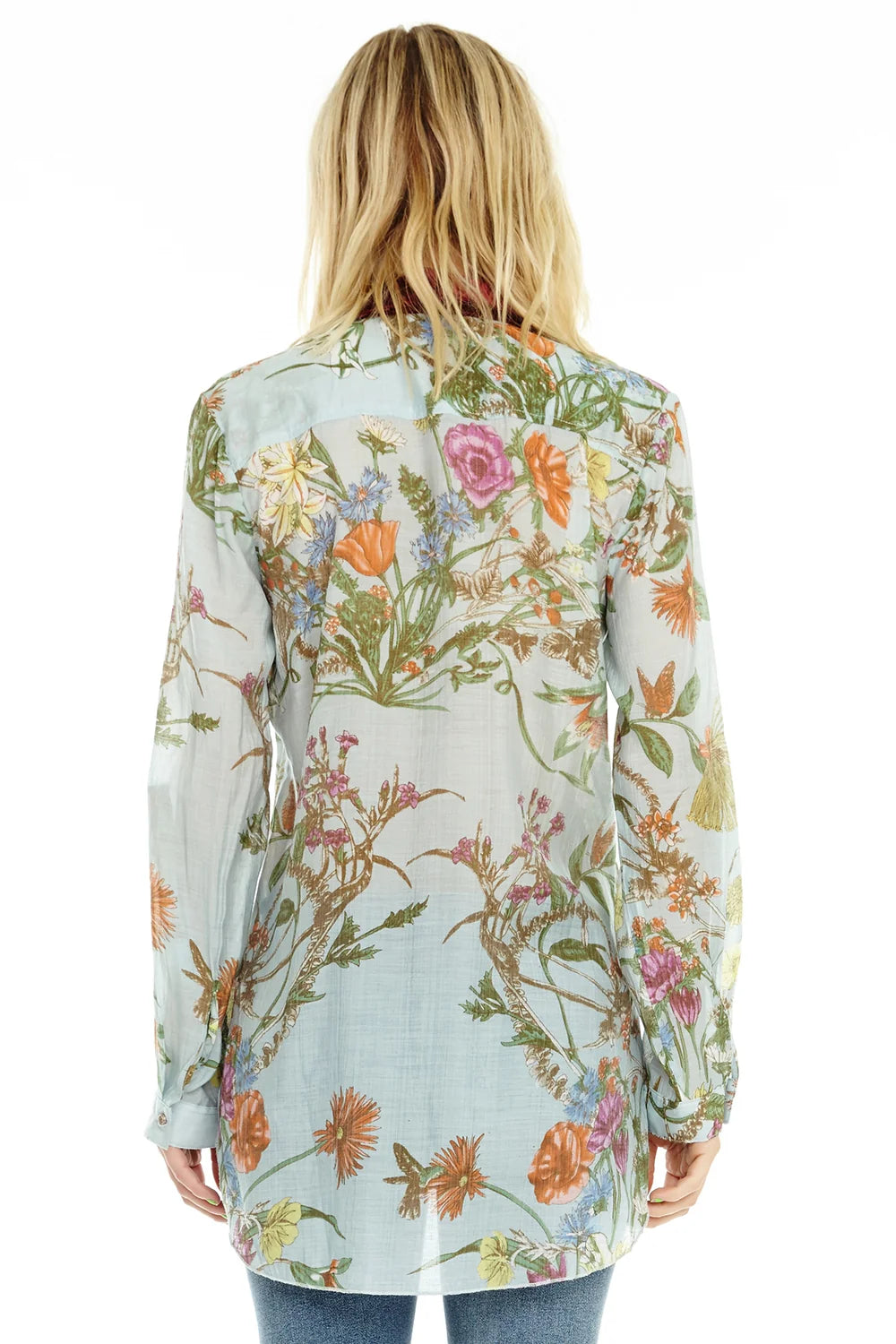 Lana Embroidered Shirt in Blue
