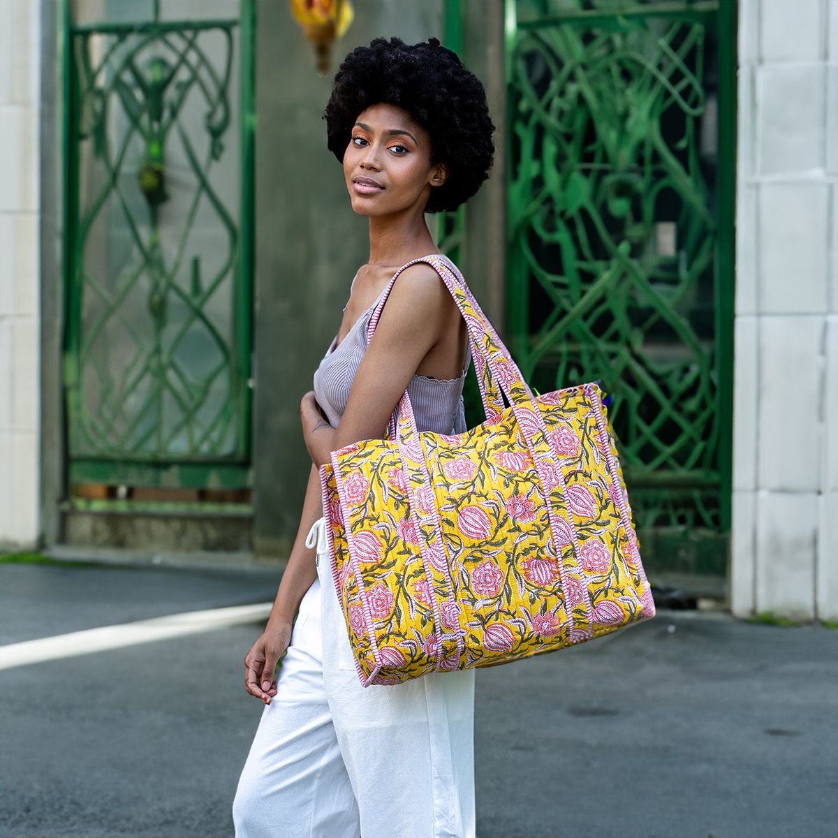 Juan Quilted Tote bag with travel pouch