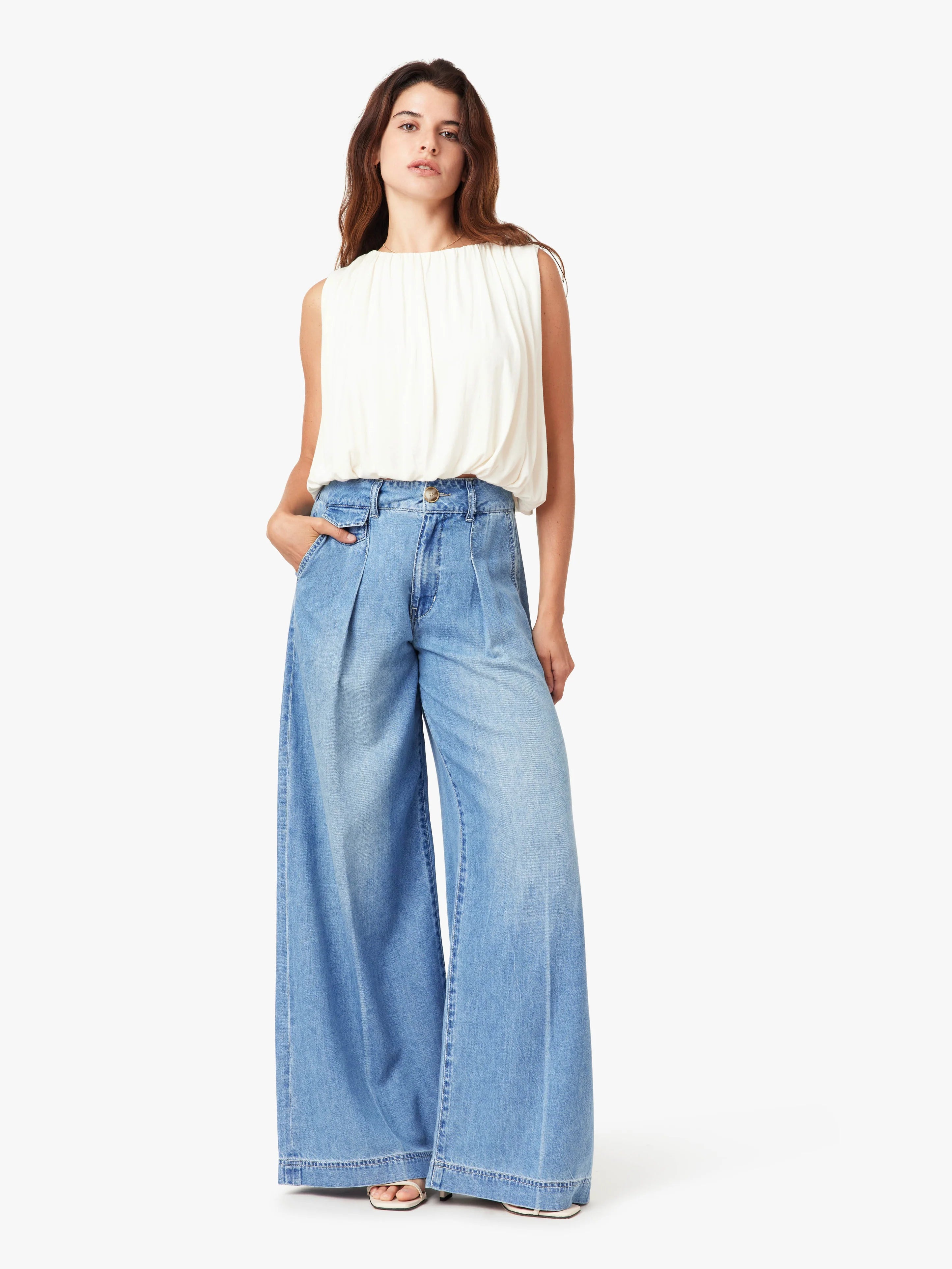 Pleated Denim Trouser Jeans
