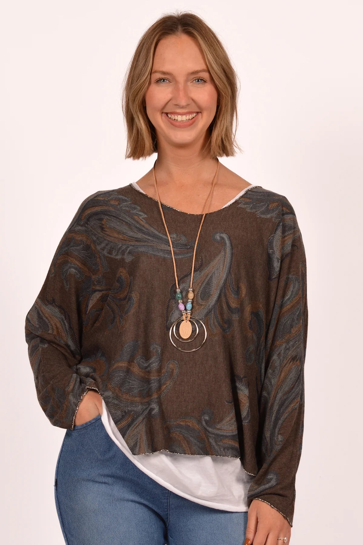 Paisley Print 2pc Top