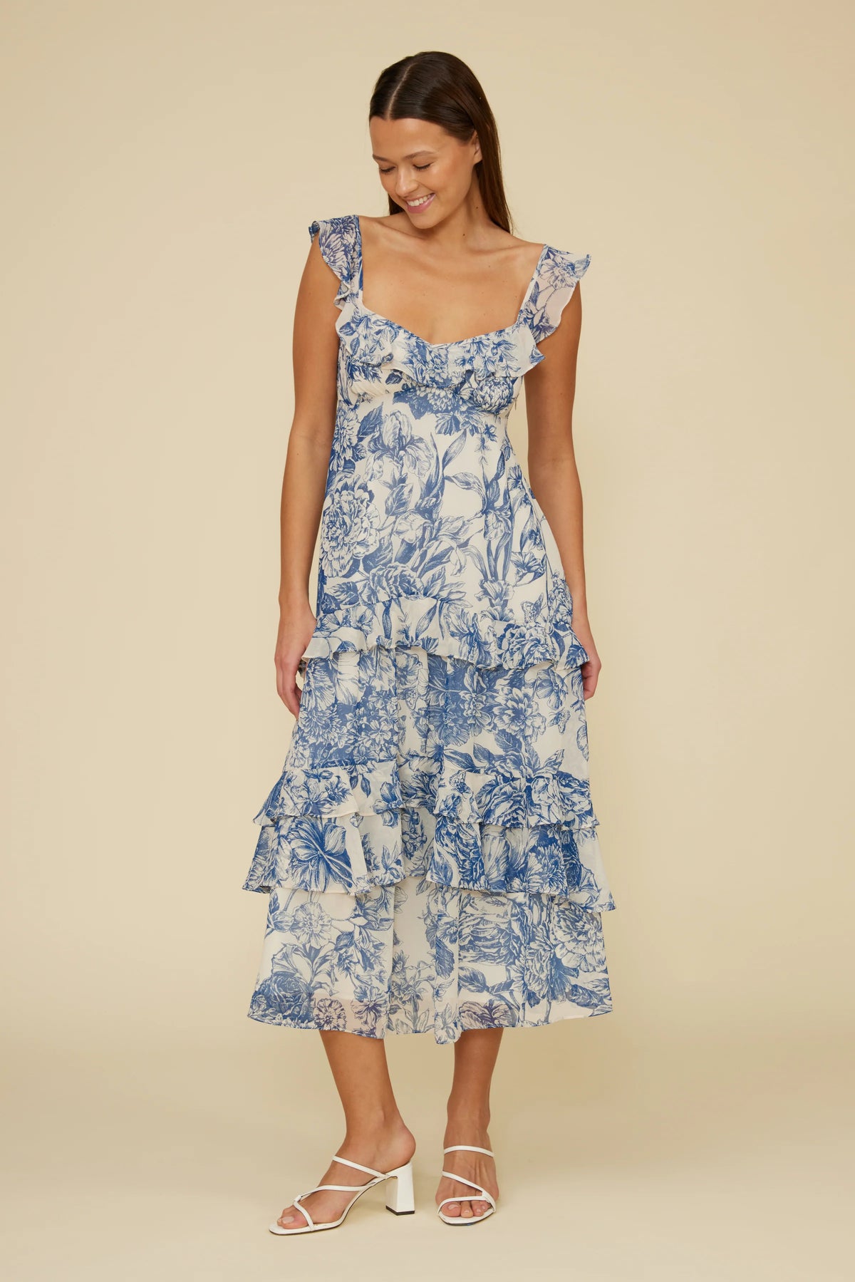 Cassandra Tiered Dress - Blue