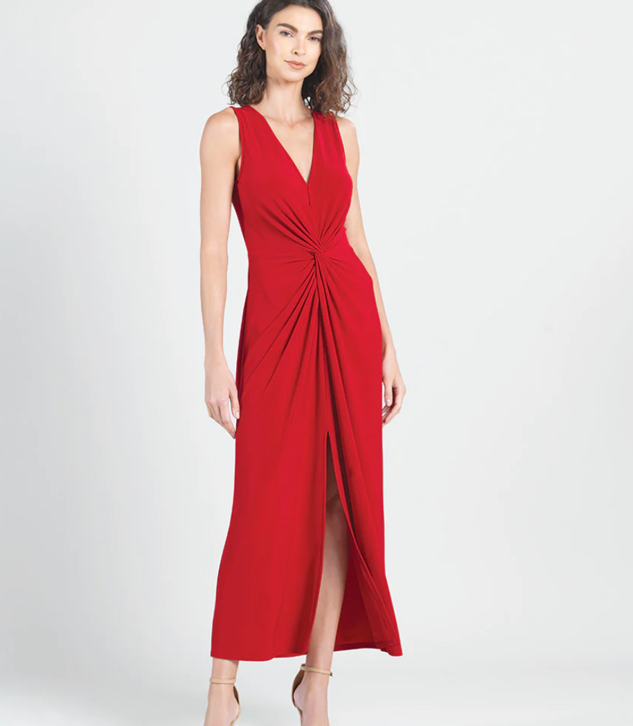 Center Slit Maxi Dress - Red