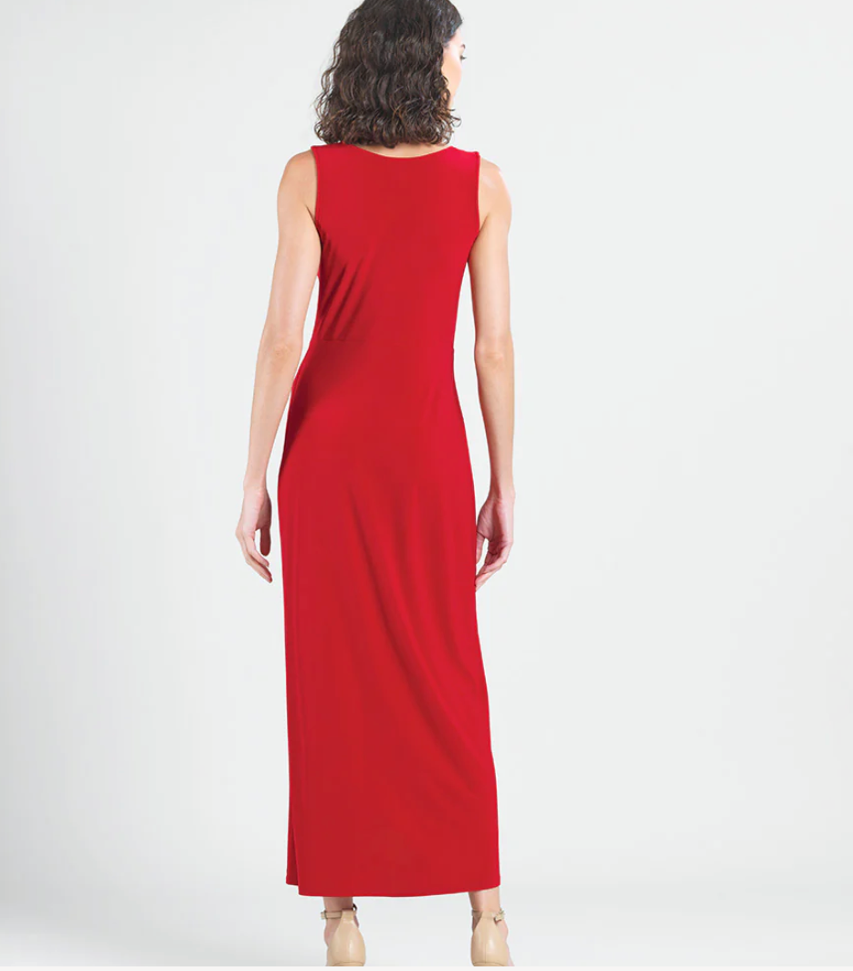 Center Slit Maxi Dress - Red