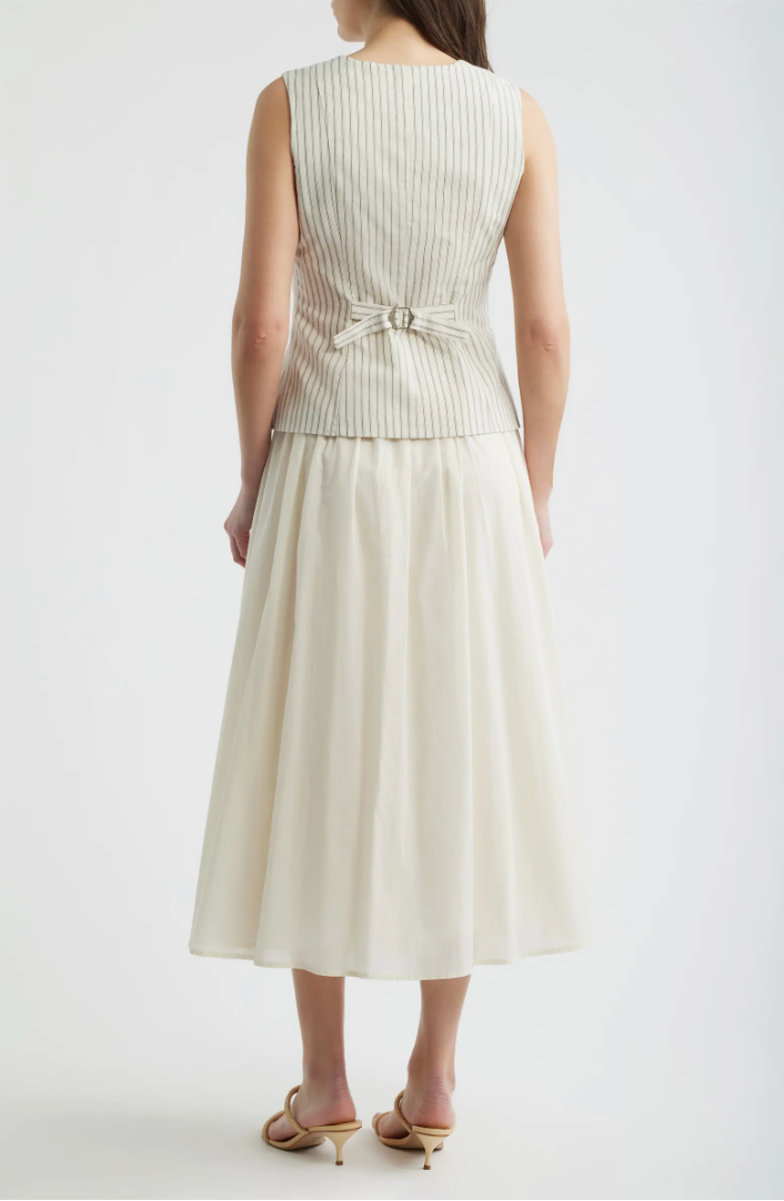 Stripe Vest Top Twofer Dress