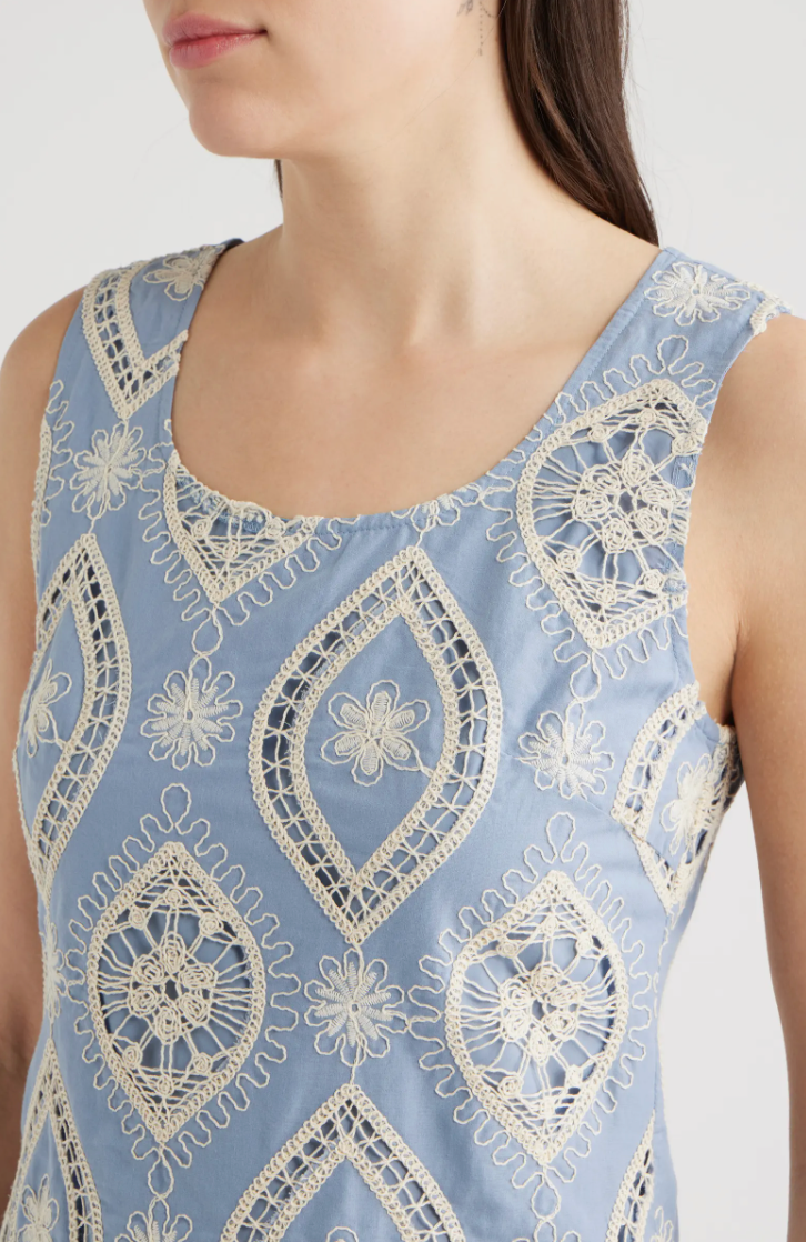 Embroidered Cotton Minidress