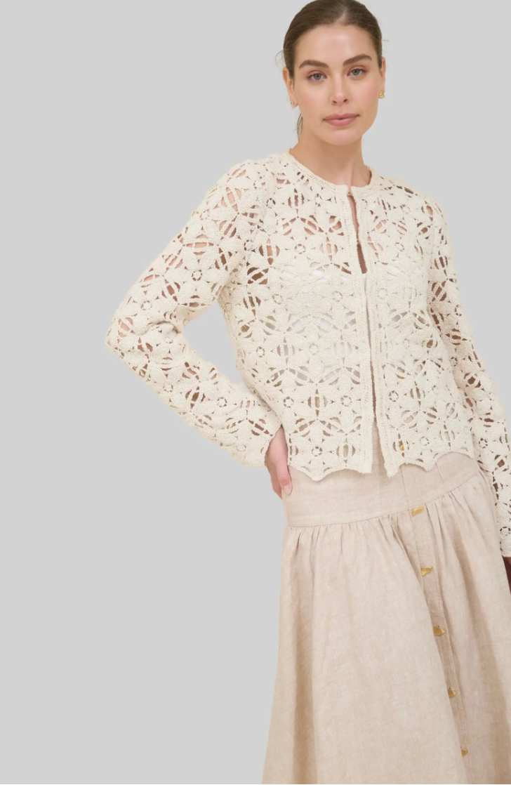 Zoe Cotton Crochet Cardigan