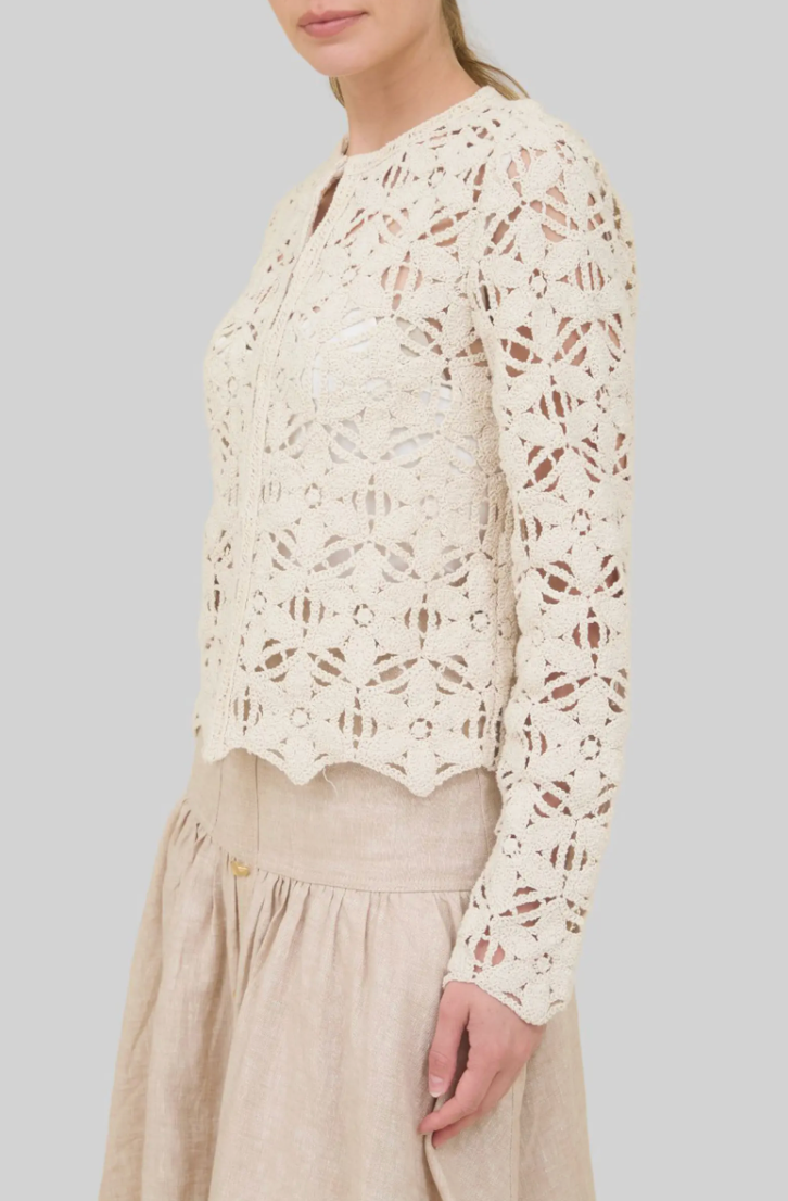 Zoe Cotton Crochet Cardigan