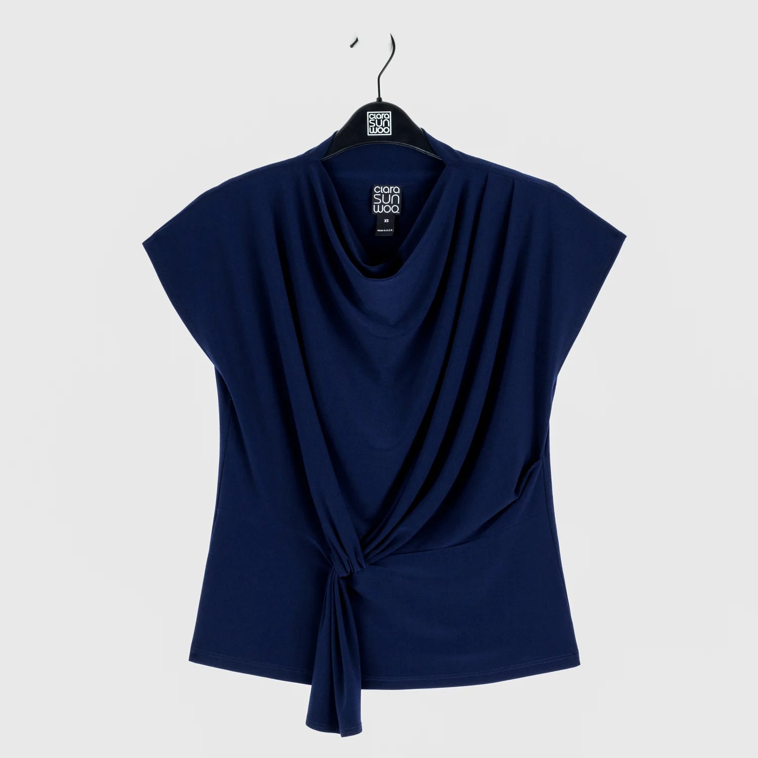 Drape Neck Loop Front Top