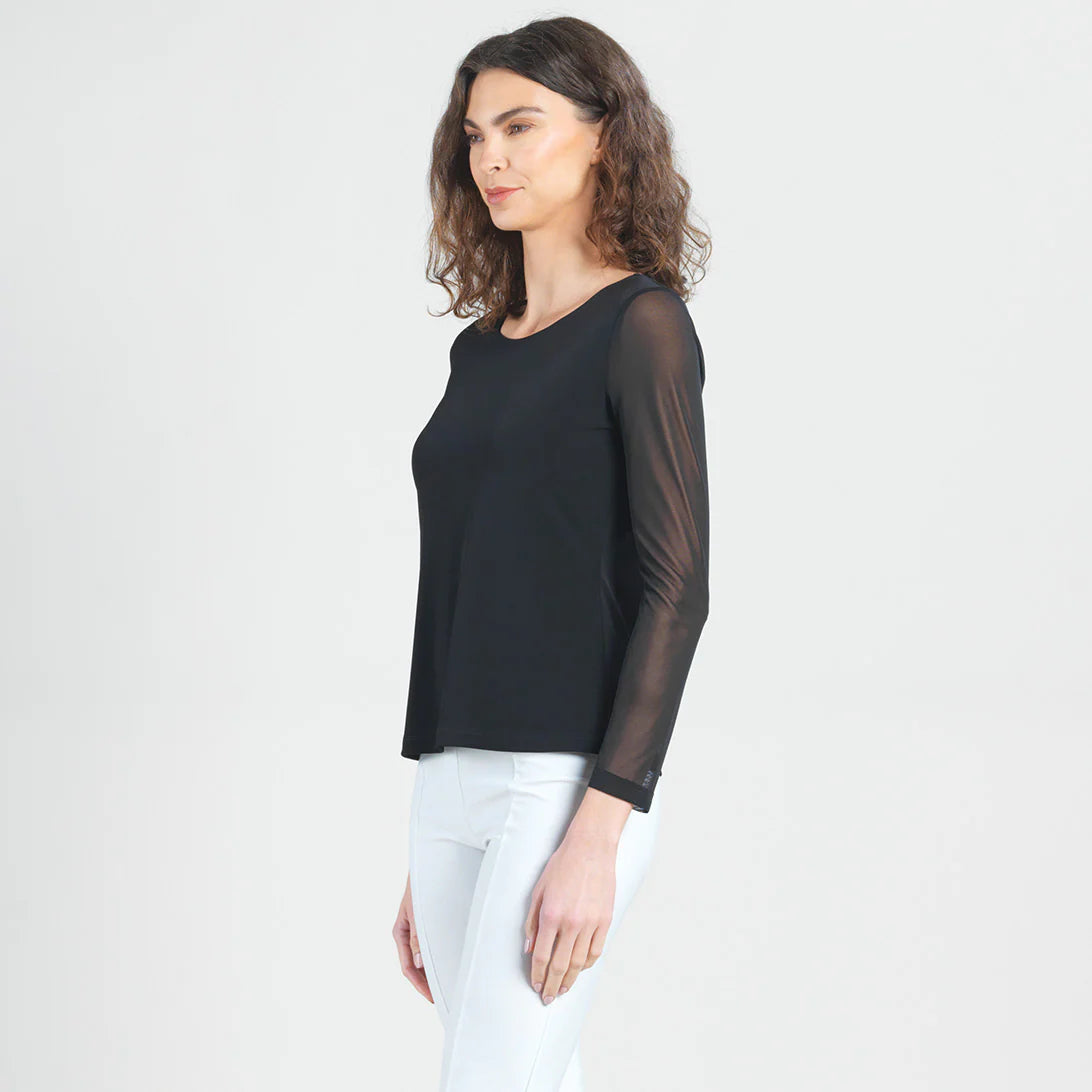 Long Mesh Sleeve Top
