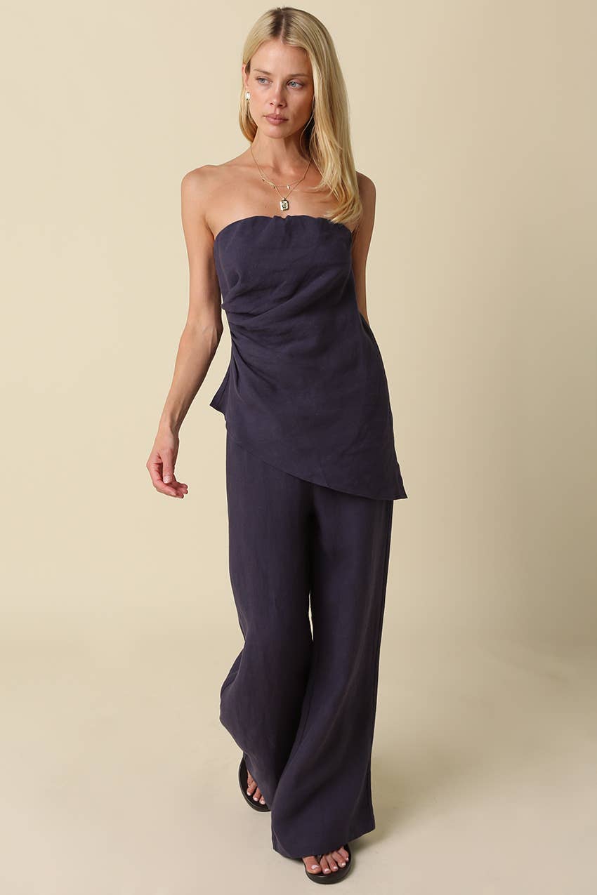 Tonnie Draped Linen Top